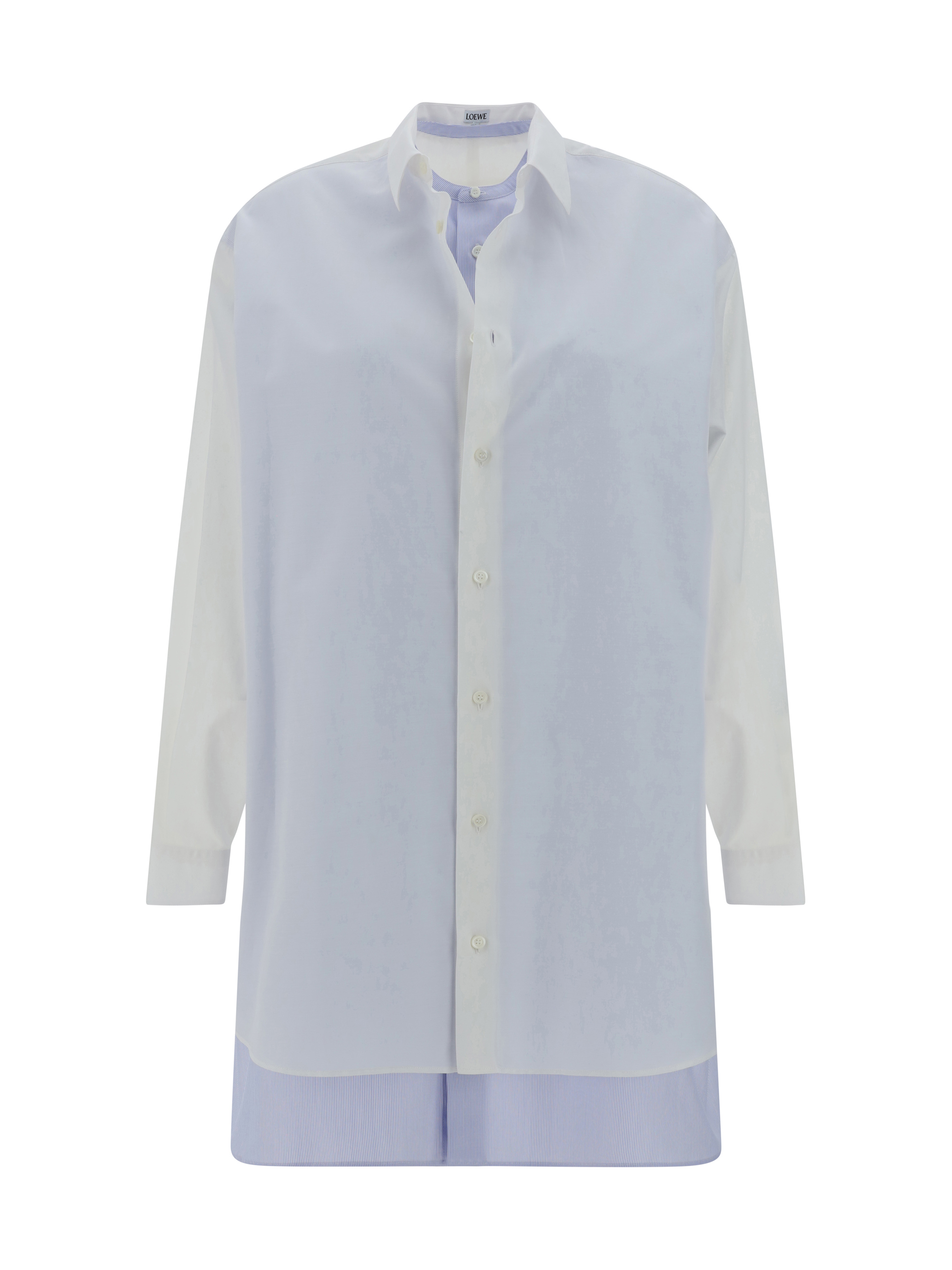 Shop Loewe Chemisier Dress In White/blue