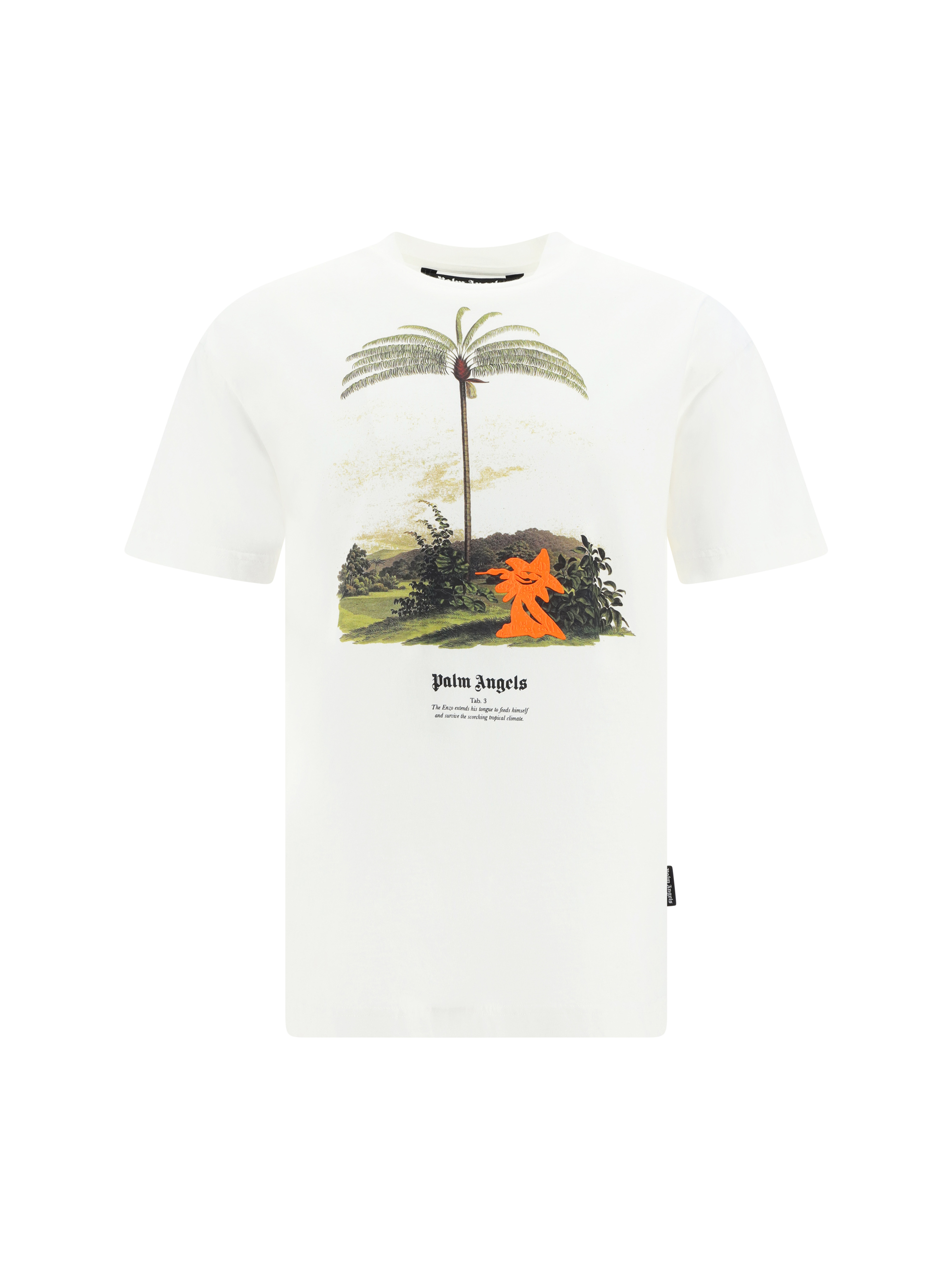 Palm Angels Enzo From The Tropics Cotton T-shirt In White Oran