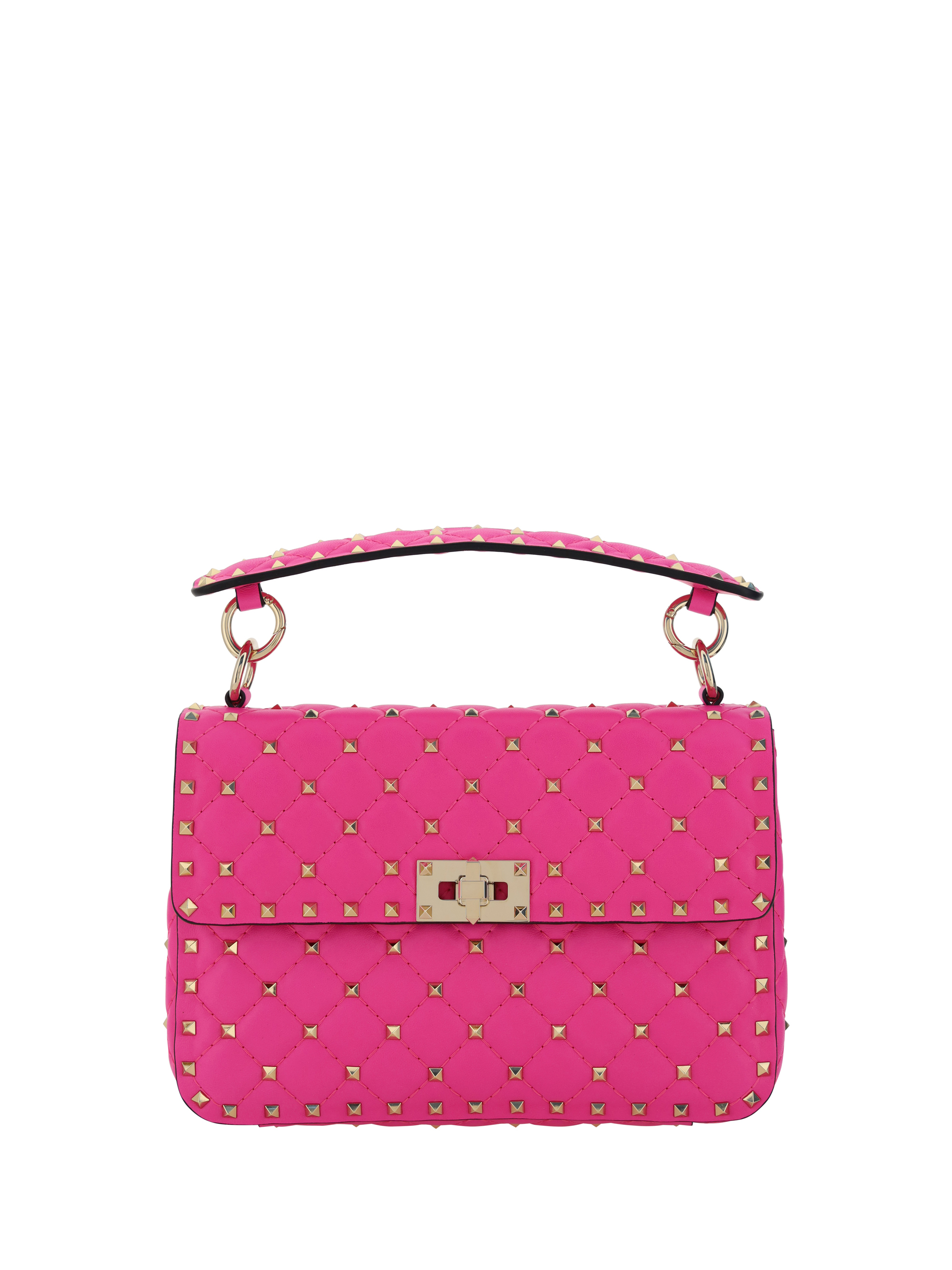 Valentino Garavani Women's Small Rockstud Leather Top Handle Bag - Flamingo Pink