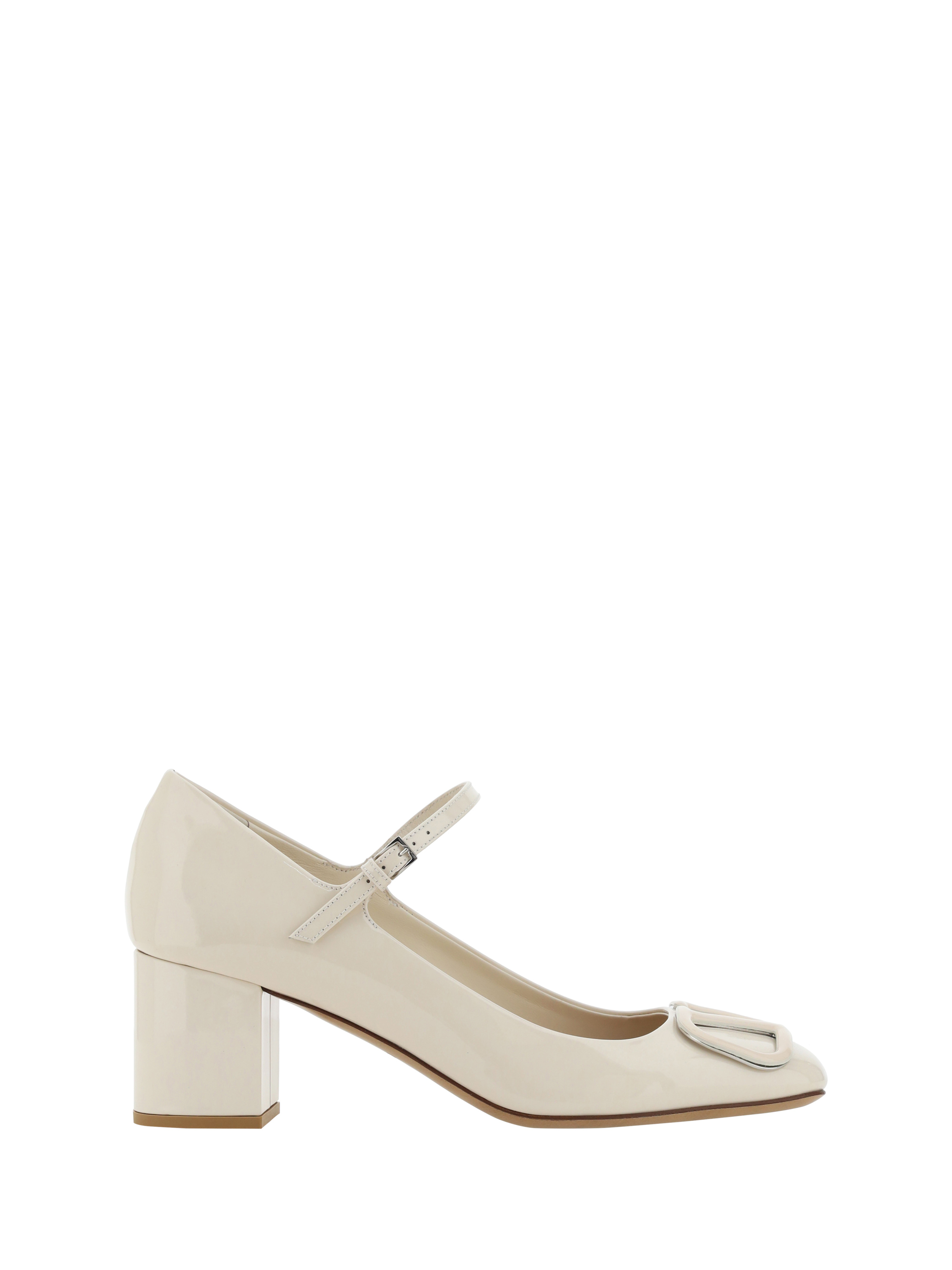 Valentino Mary Jane Pumps In Light Ivory
