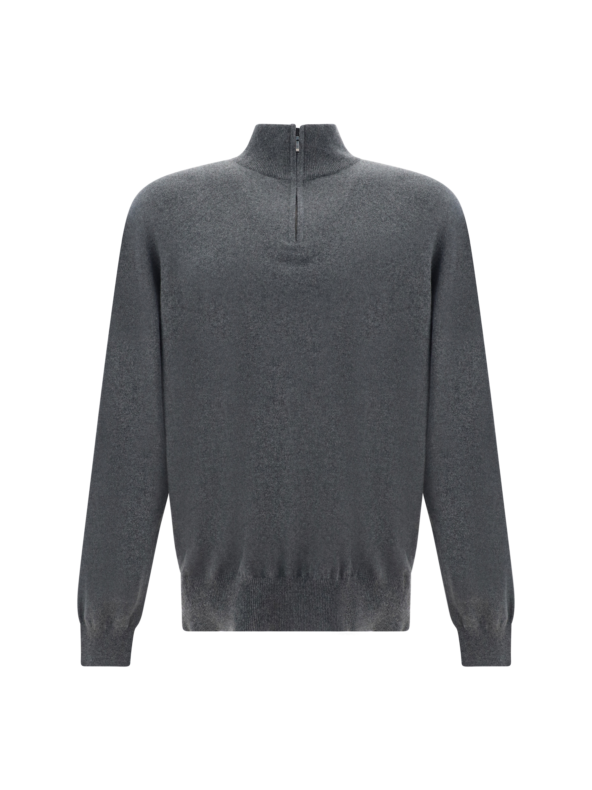 Shop Loro Piana Turtleneck Sweater In Grey Melange