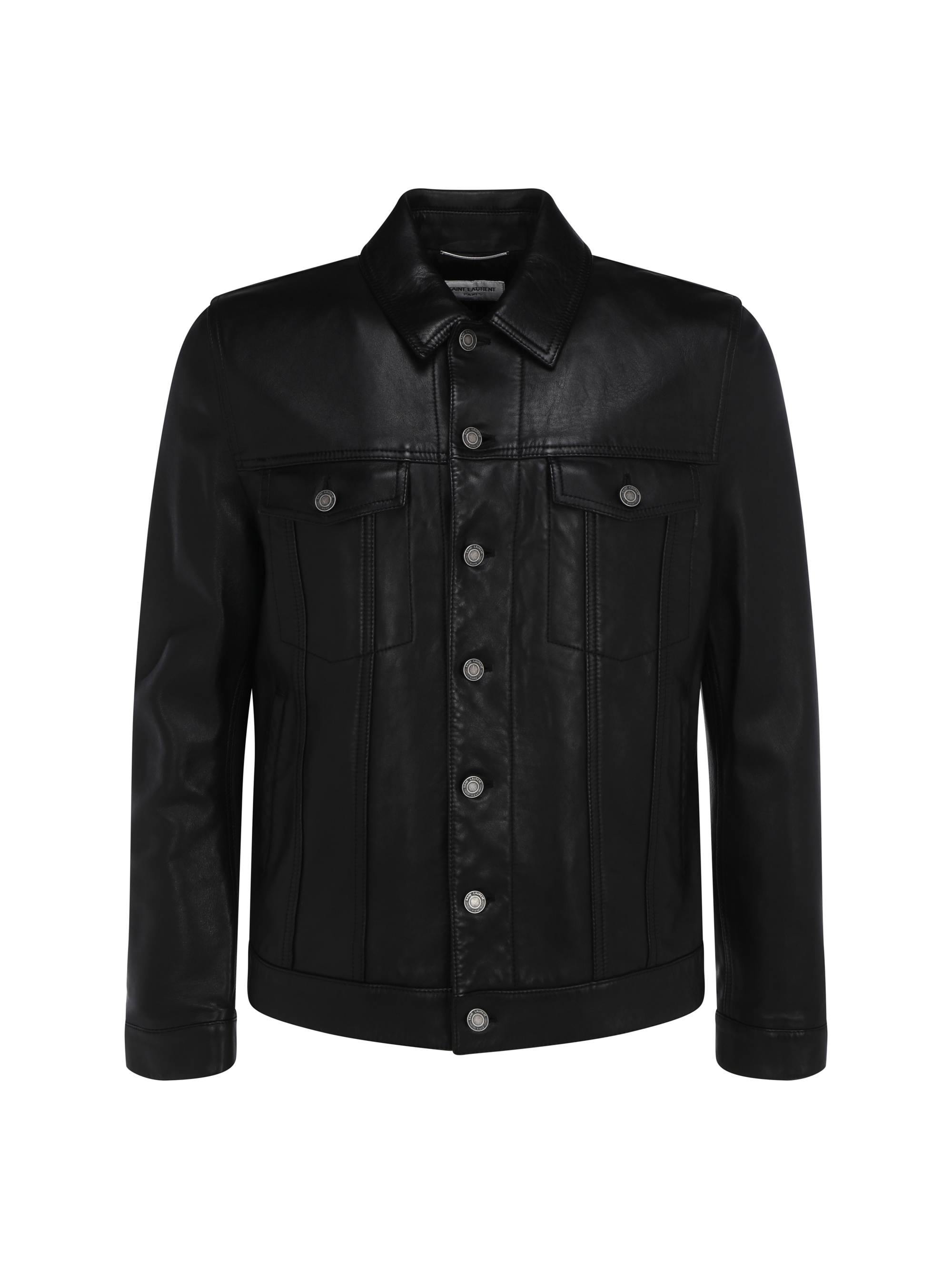 Shop Saint Laurent Lambskin Jacket In Noir