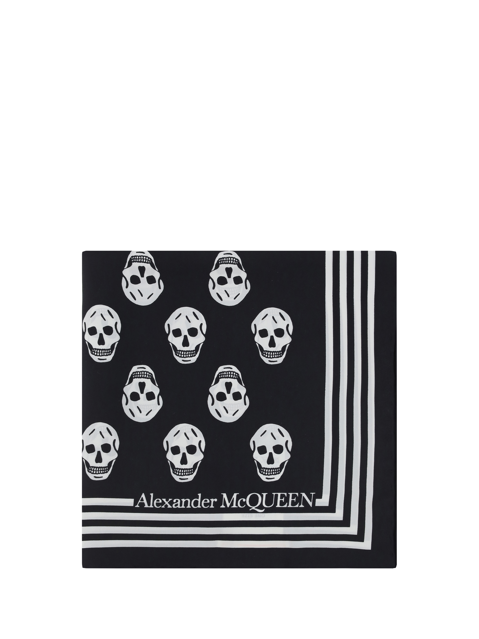 Shop Alexander Mcqueen Skull Scarf In Black/ivory