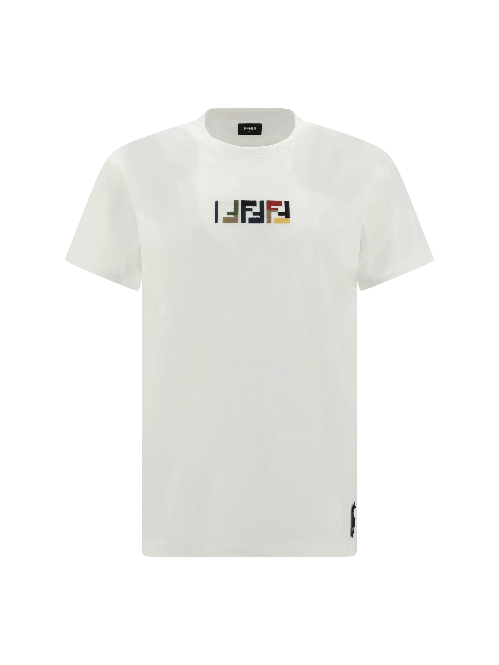 Shop Fendi Logoed T-shirt In Bianco