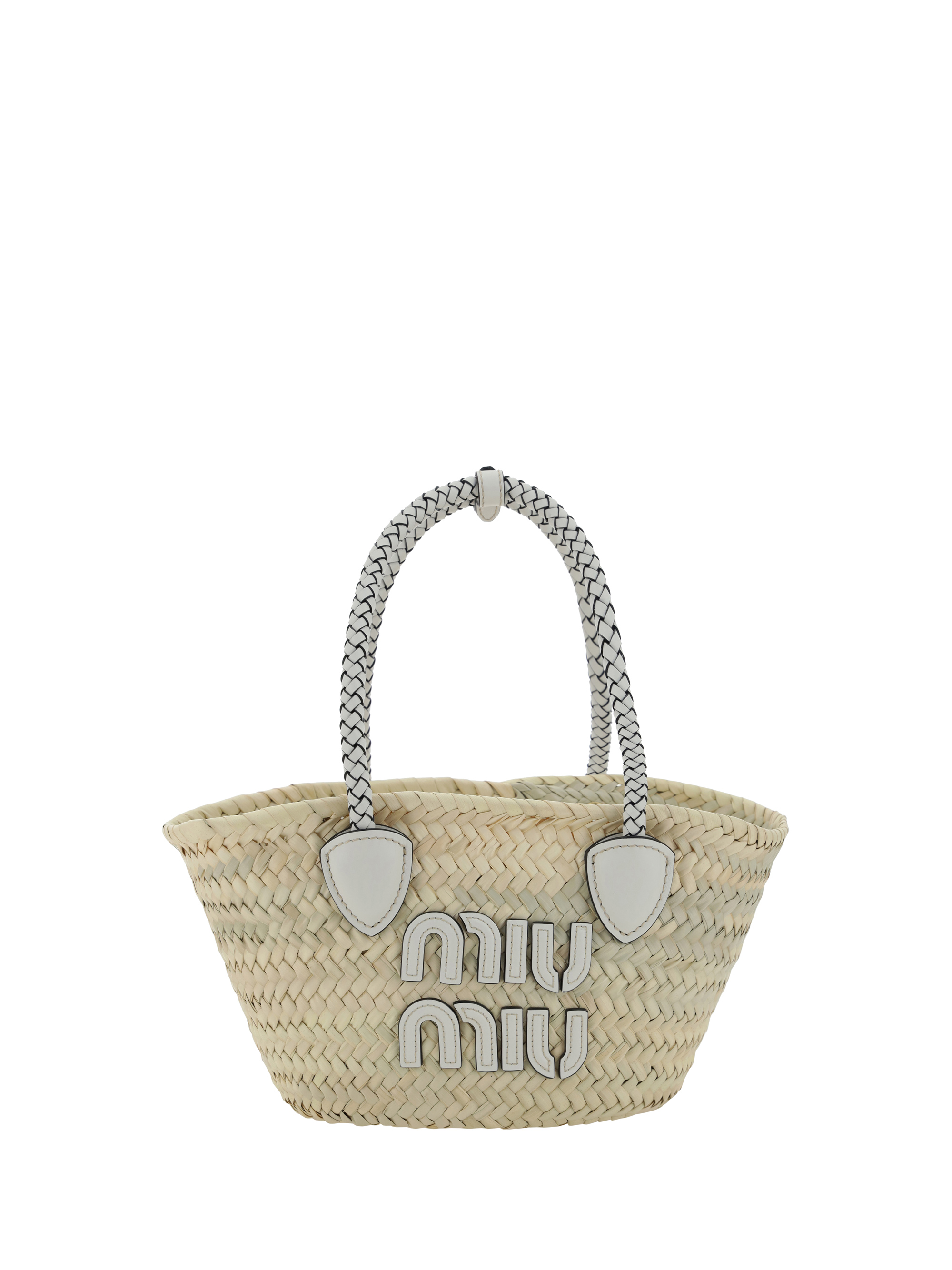 Shop Miu Miu Handbag In Naturale+bianco