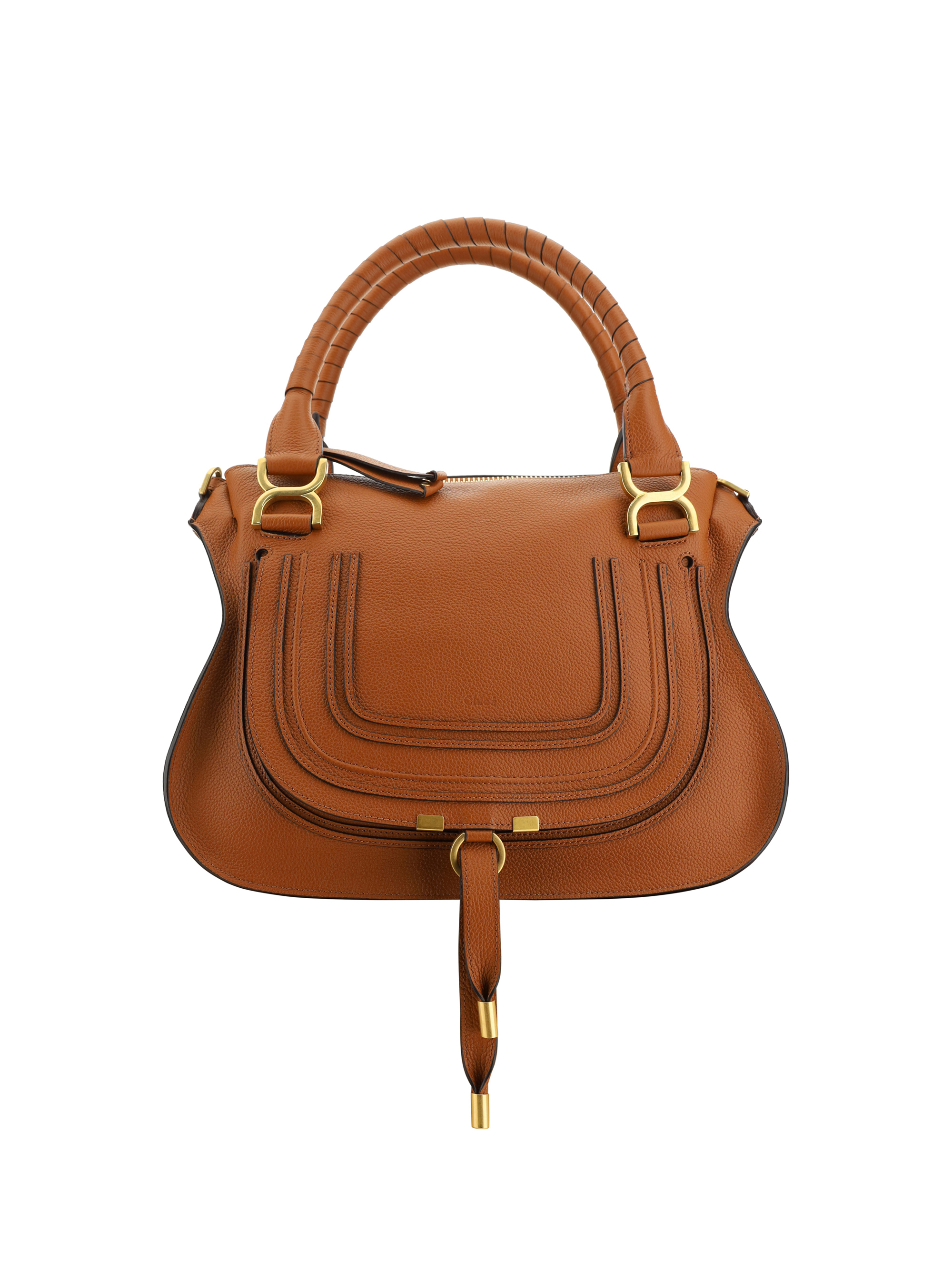 Shop Chloé Marcie Handbag In Tan