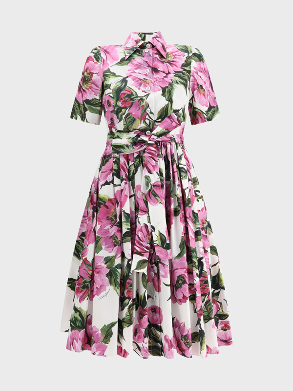 Peony Print Chemisier Dress