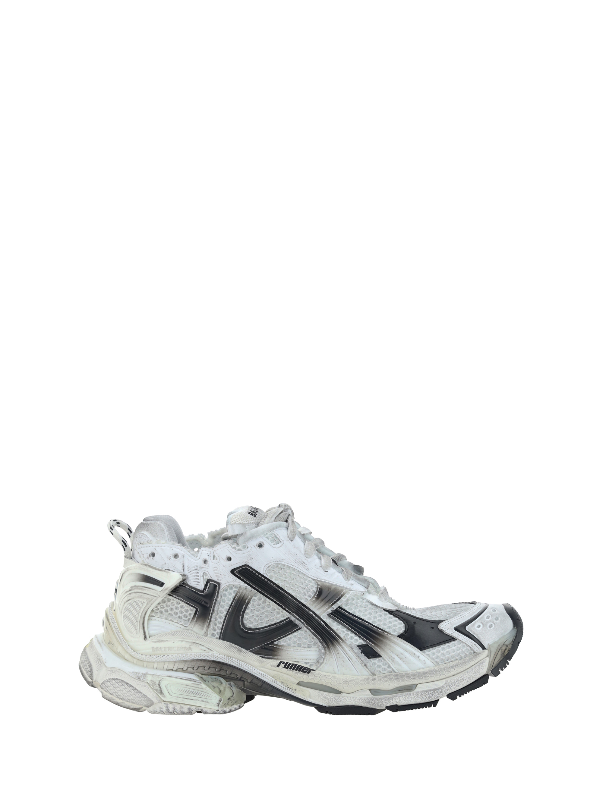 Shop Balenciaga Runner Sneakers In White/black