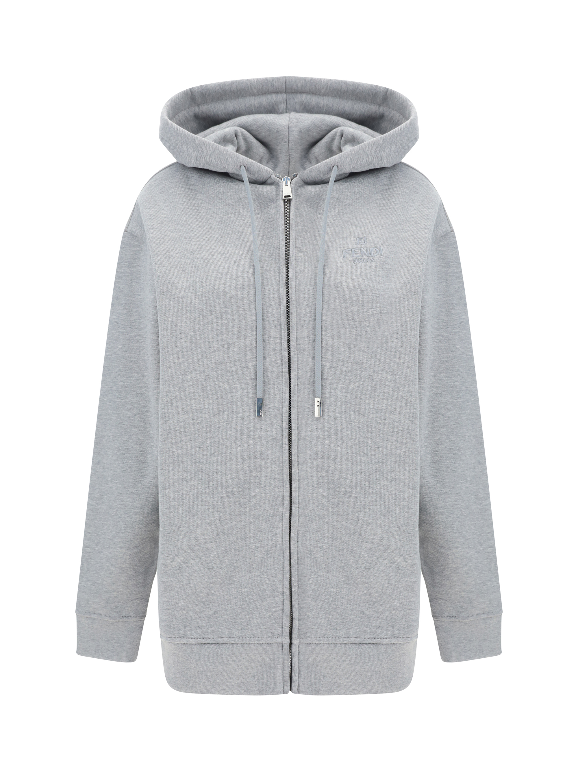 Shop Fendi Hoodie In Grey Melange+biscuit