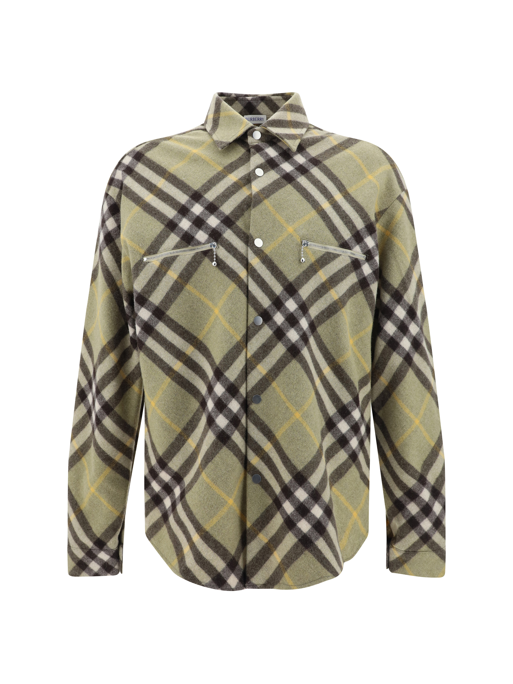 Burberry Checked Wool-blend Shirt Jacket In Hunter Ip Check
