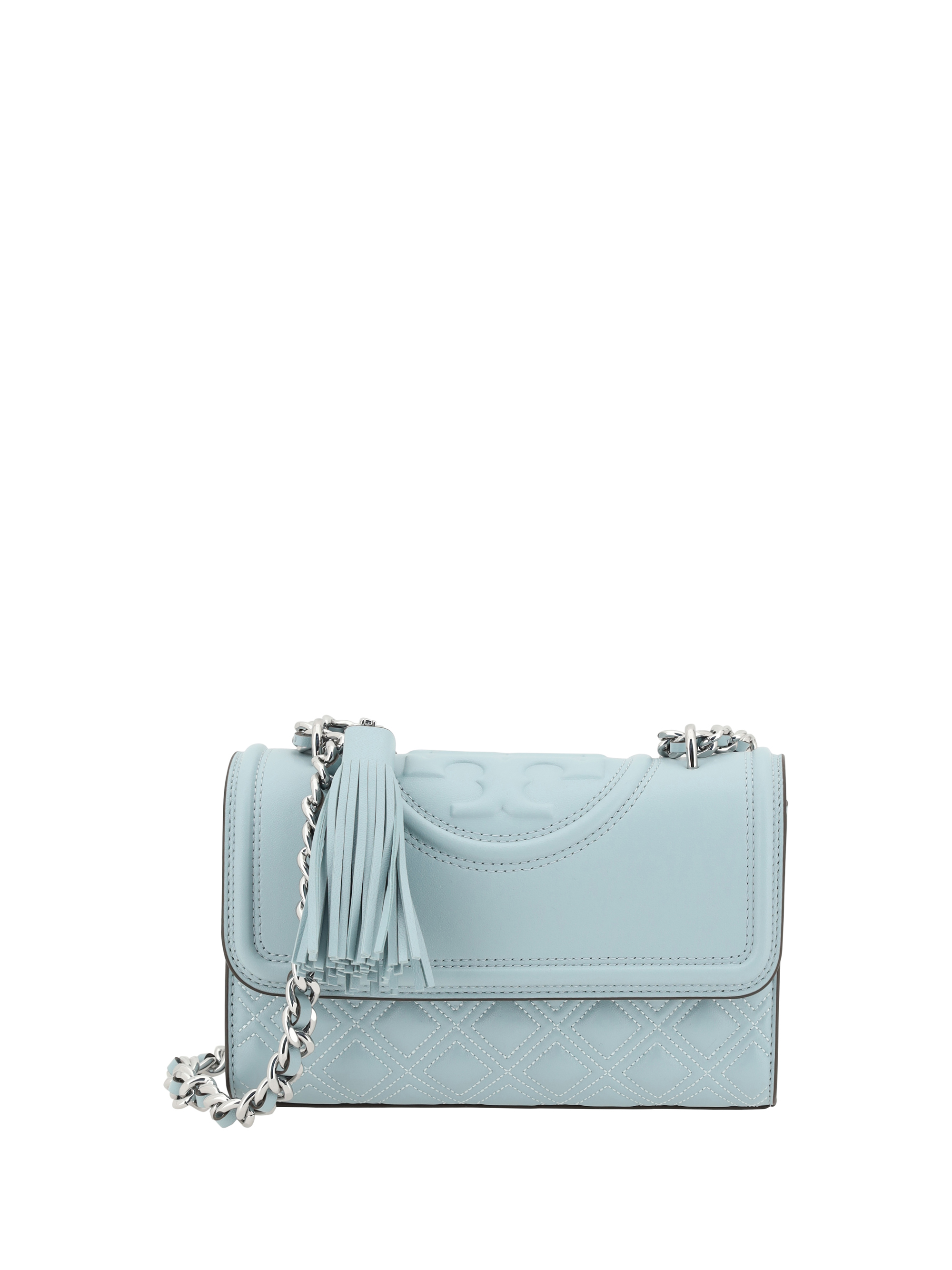 Shop Tory Burch Fleming Small Shoulder Bag In Mist