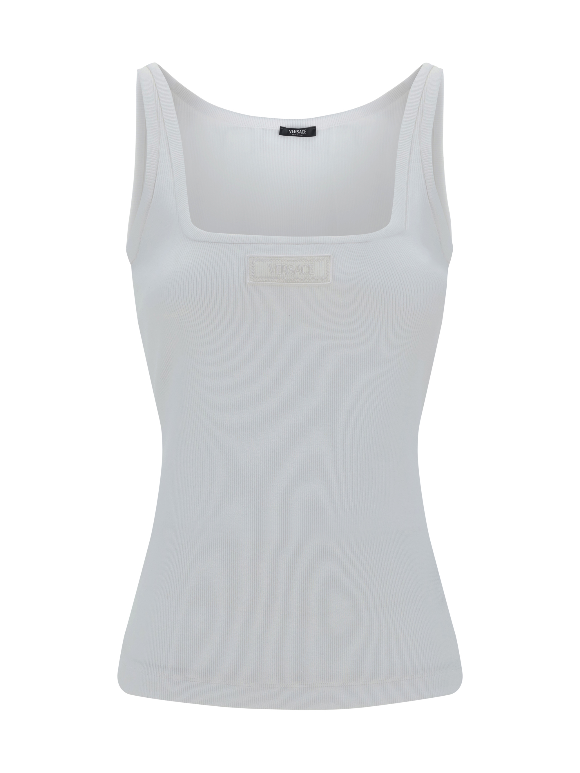 Shop Versace Top In Optical White