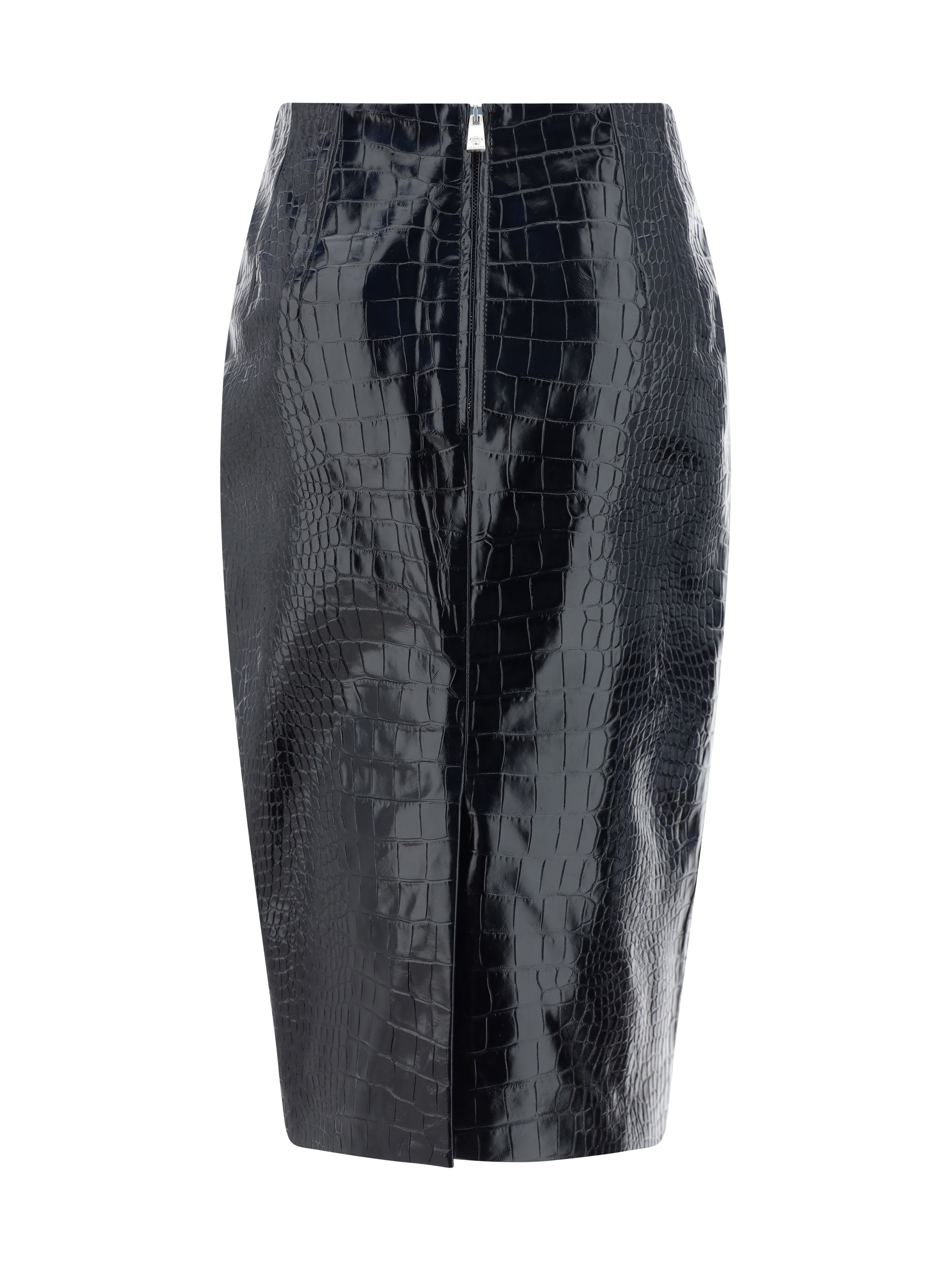 Shop Versace Midi Skirt In Nero