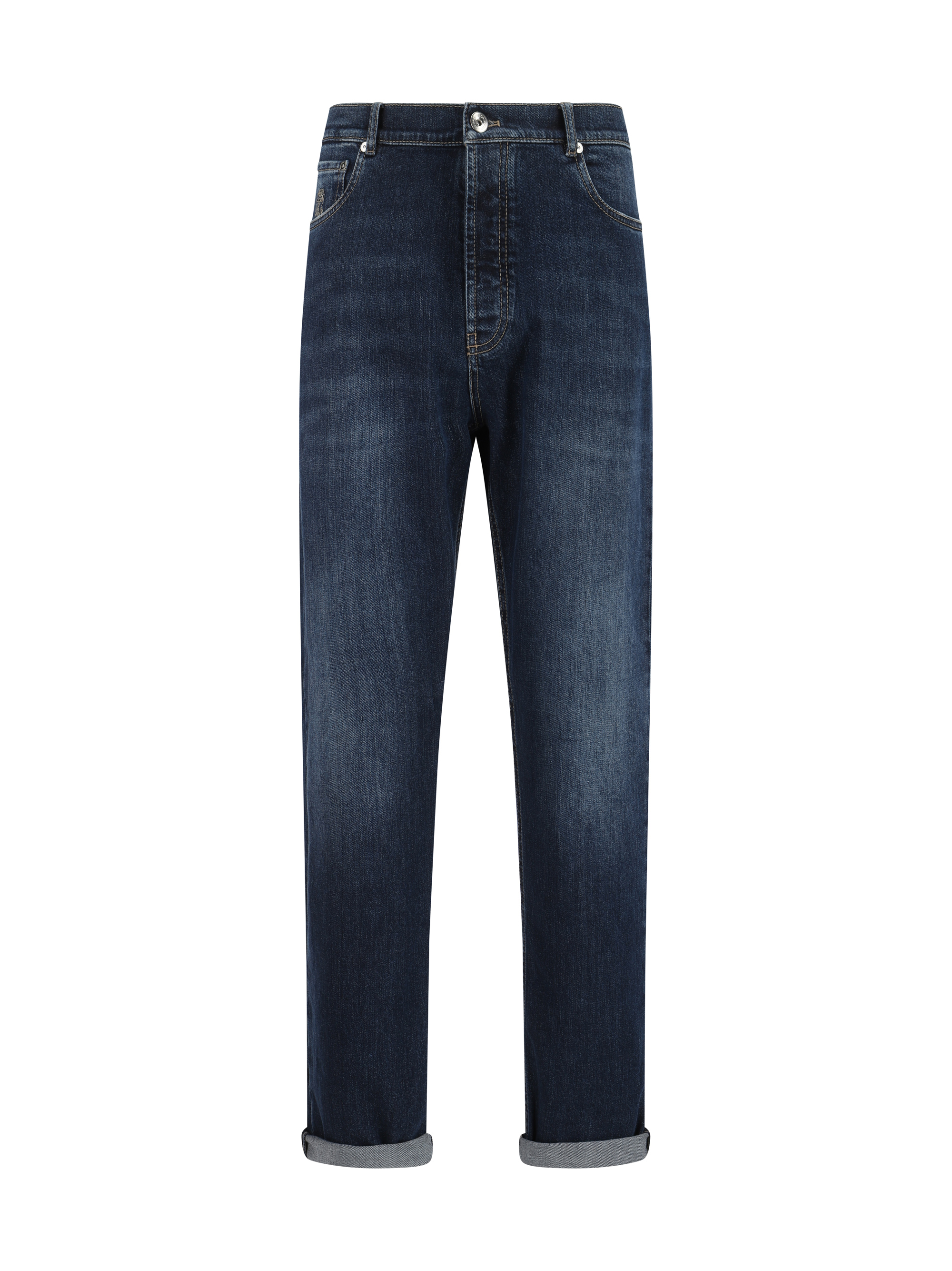 Shop Brunello Cucinelli Jeans In Denim Scuro Old