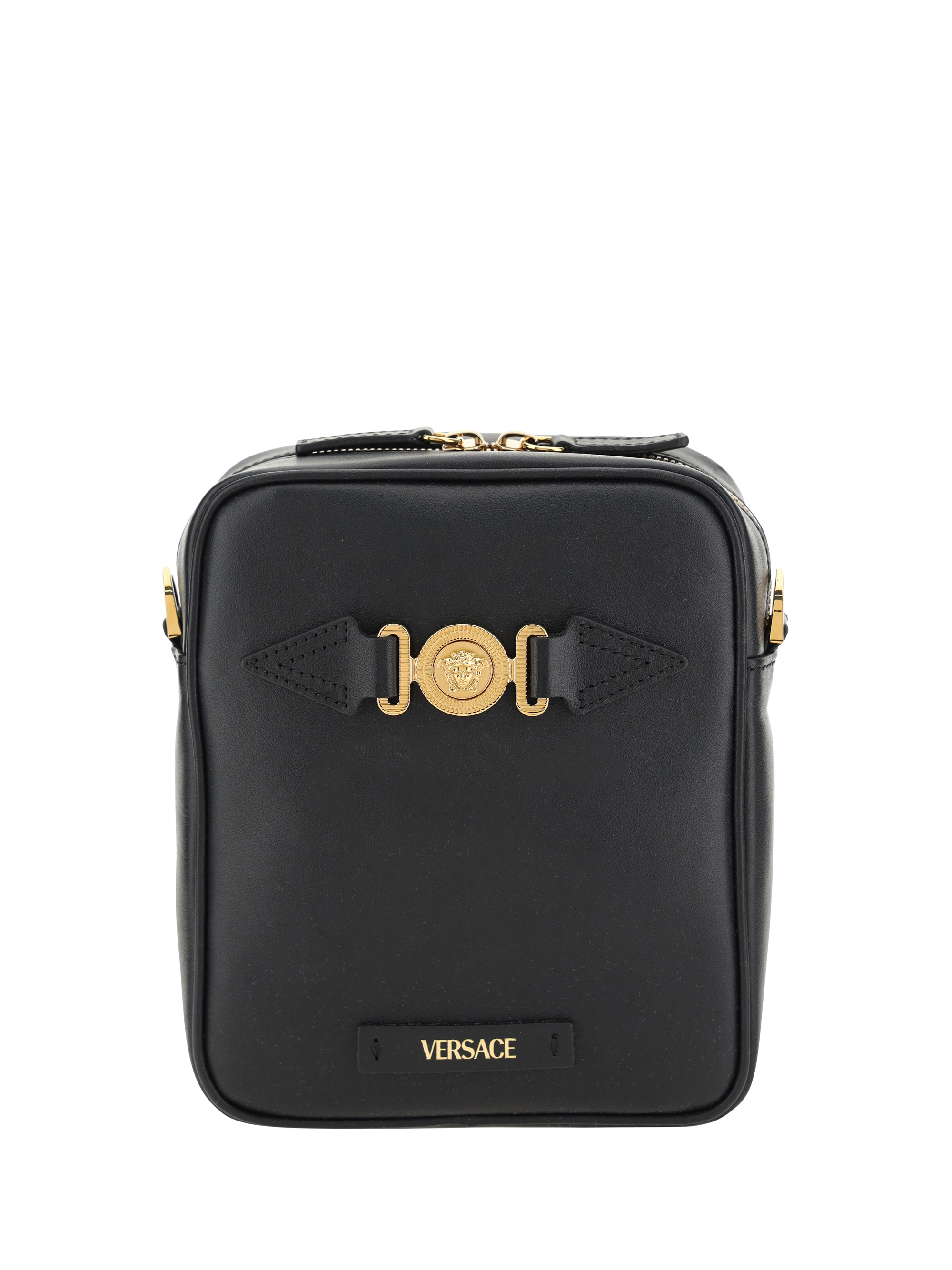 Versace Medusa Shoulder Bag In Black/ Gold