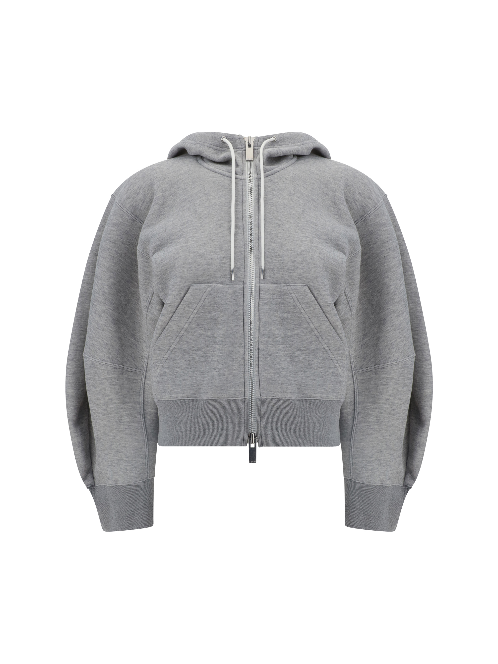 Shop Sacai Hoodie In L/gray