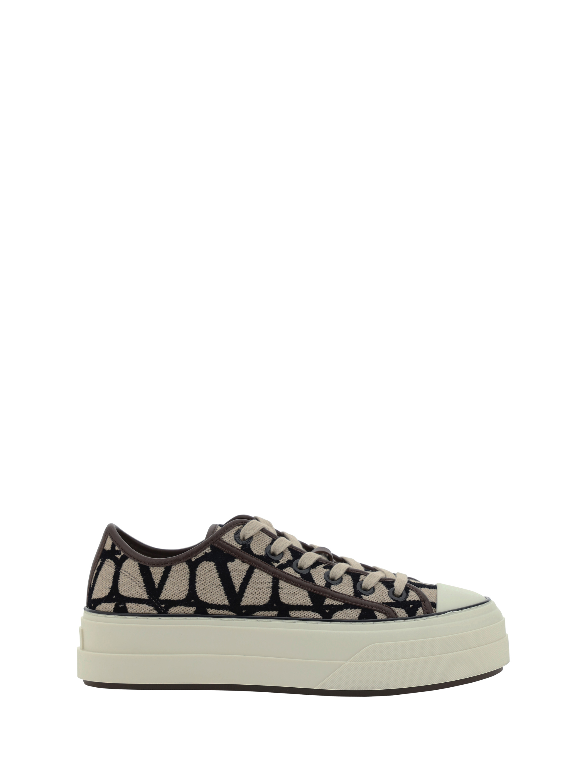 Shop Valentino Toile Iconographe Sneakers In Naturale+rosa