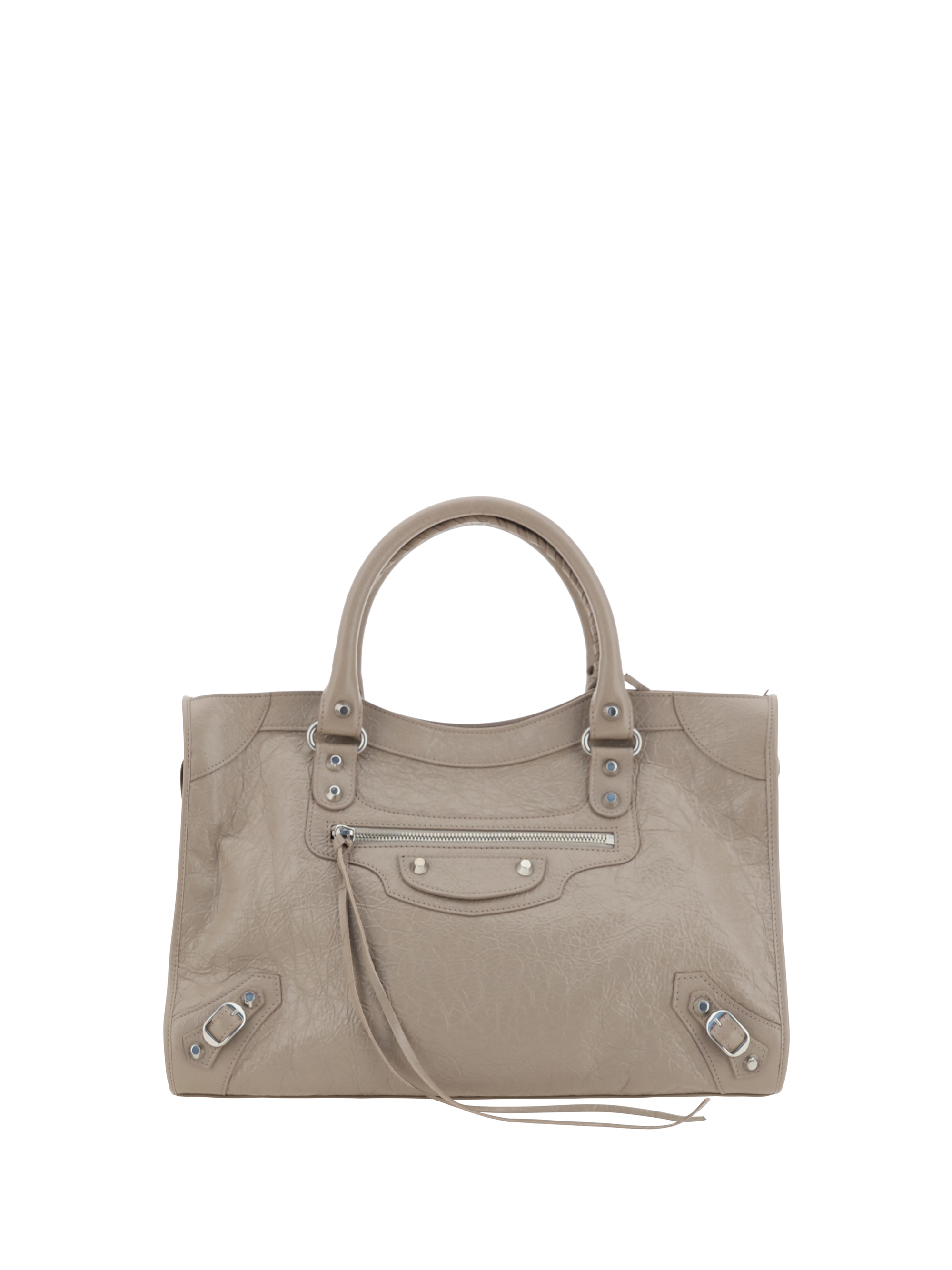 Shop Balenciaga Le City Medium Handbag In Stone Beige