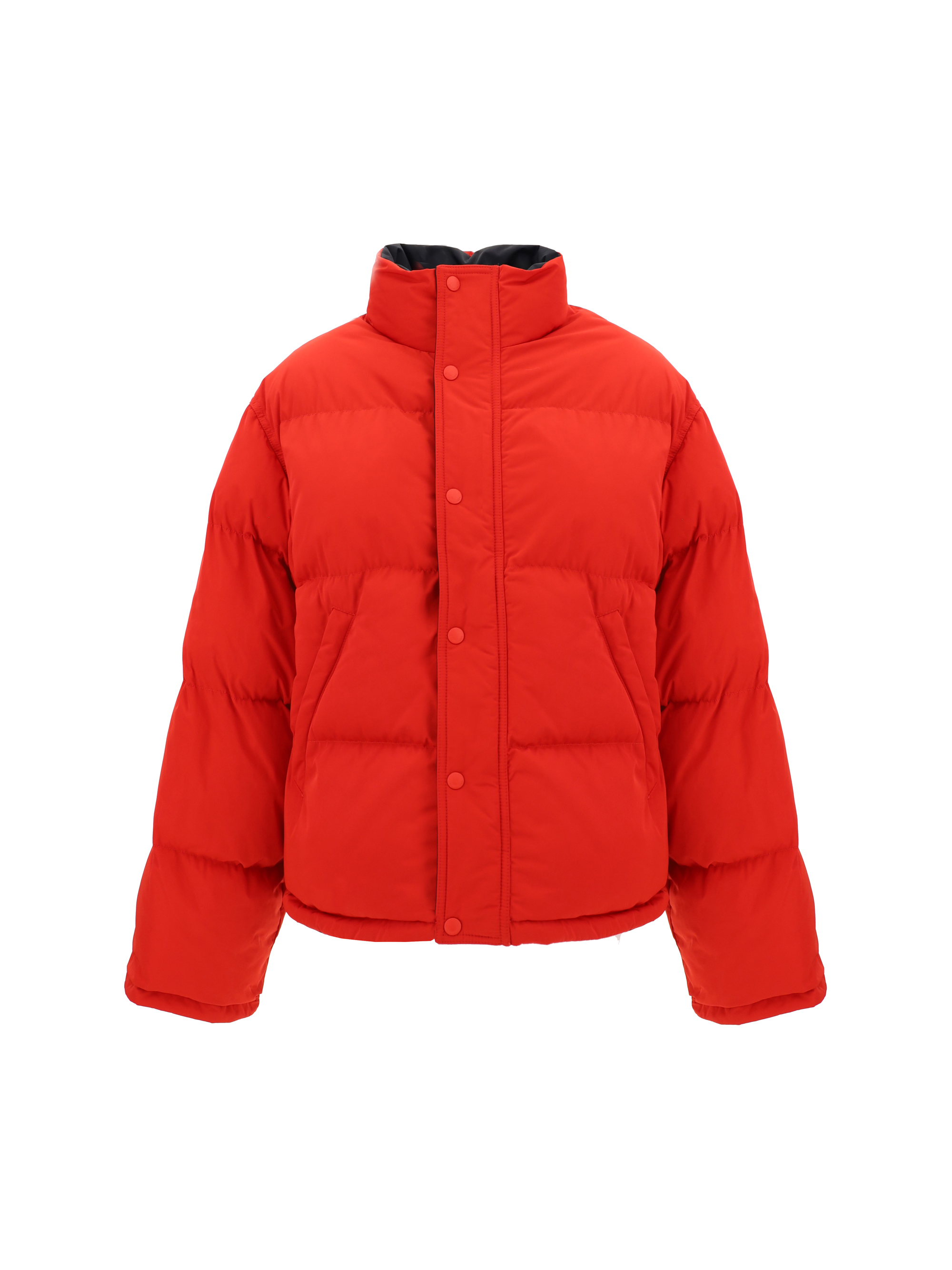 Shop Balenciaga Reversible Down Jacket In Red