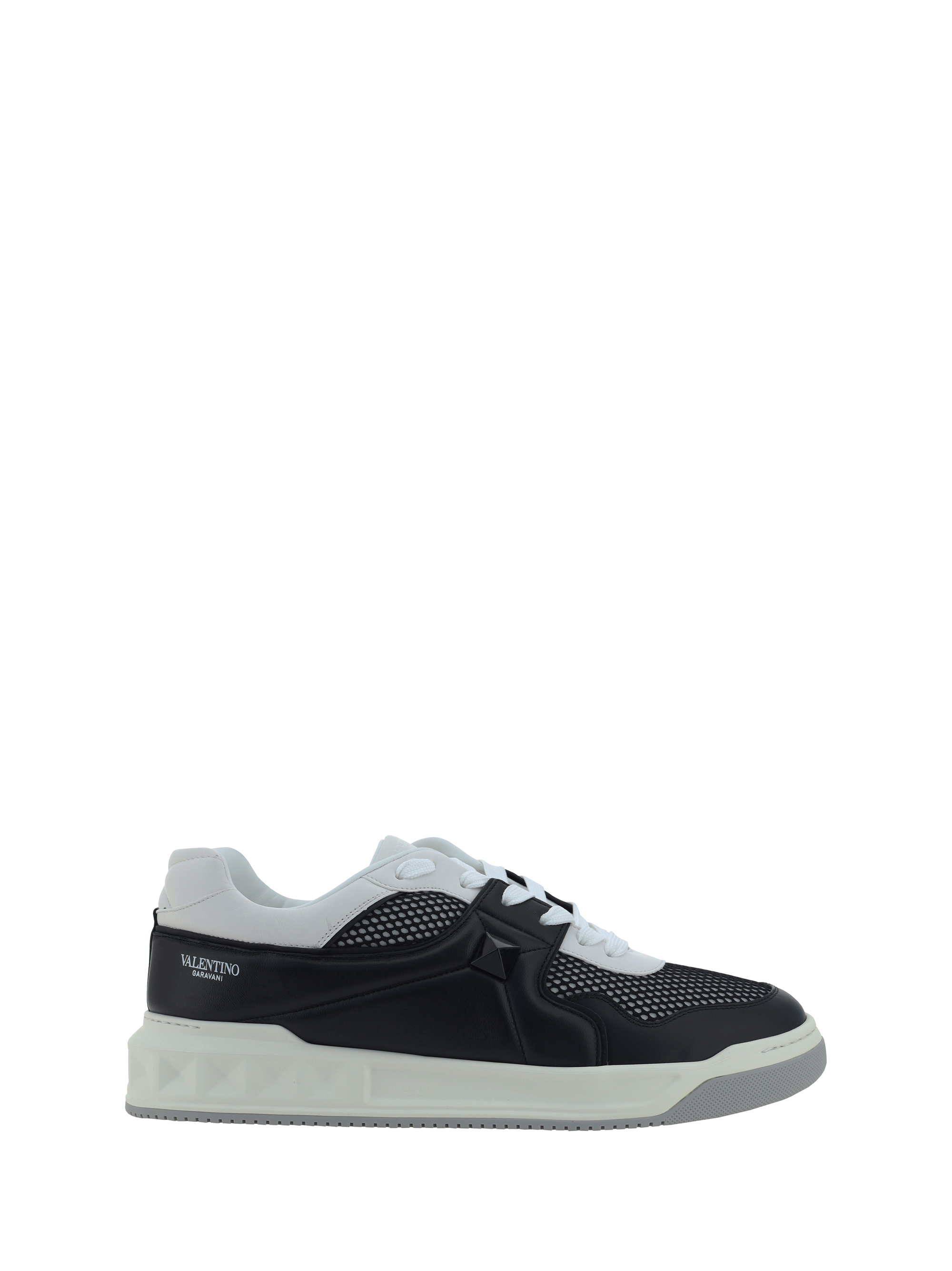 Shop Valentino One Stud Sneakers In Nero/bianco