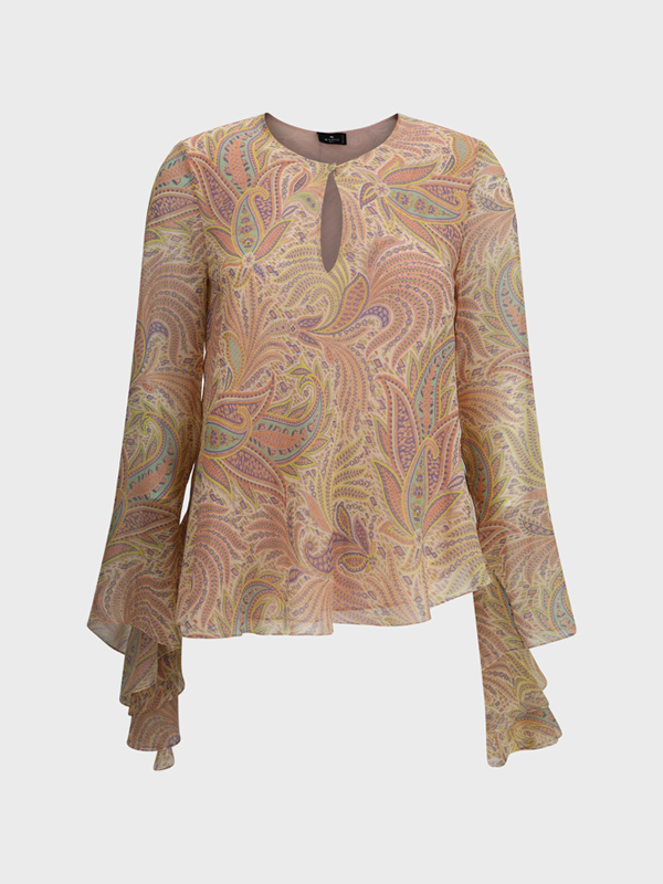 Paisley print silk Blouse