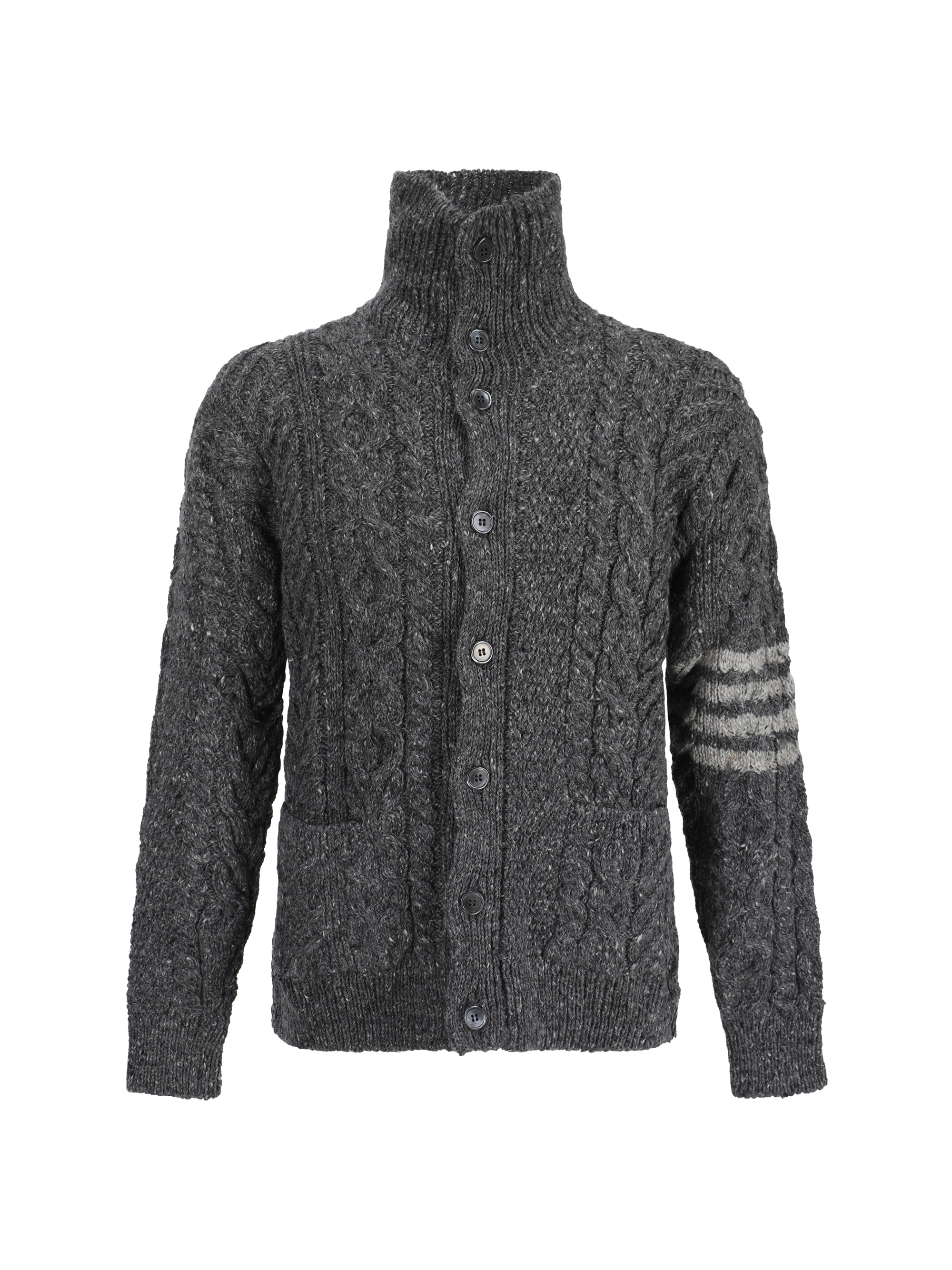 Shop Thom Browne Cardigan In Med Grey