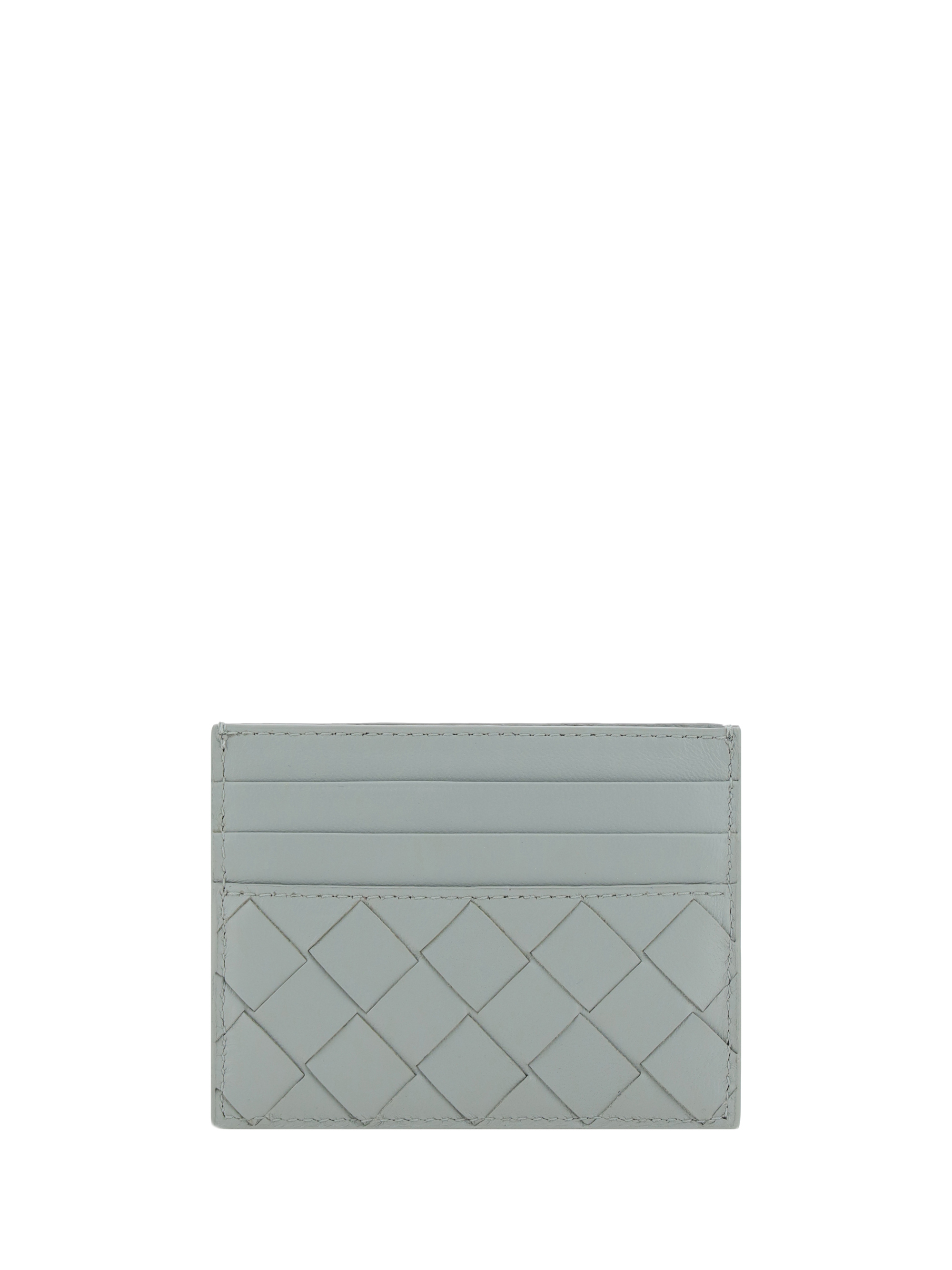 Bottega Veneta Card Holder In Agate Grey/gold
