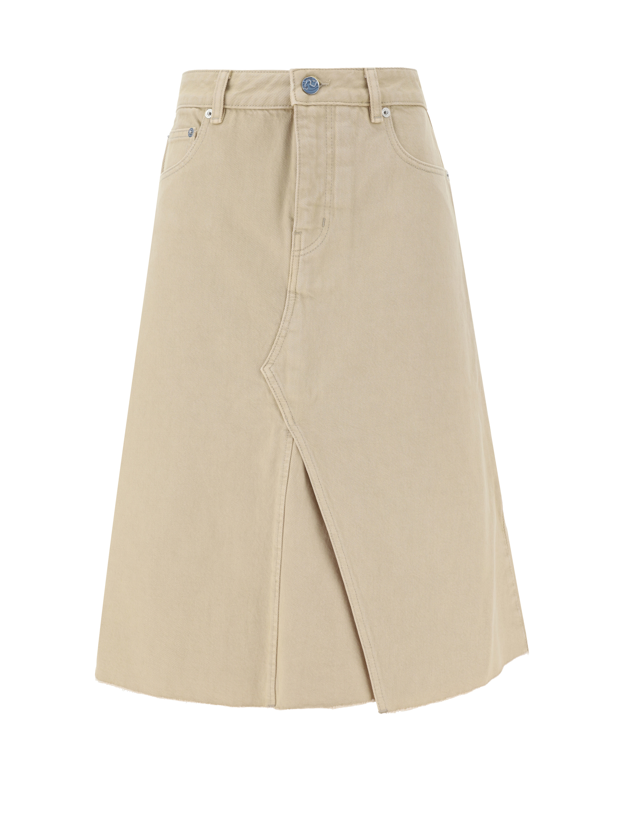 Shop Tory Burch Midi Skirt In Khaki