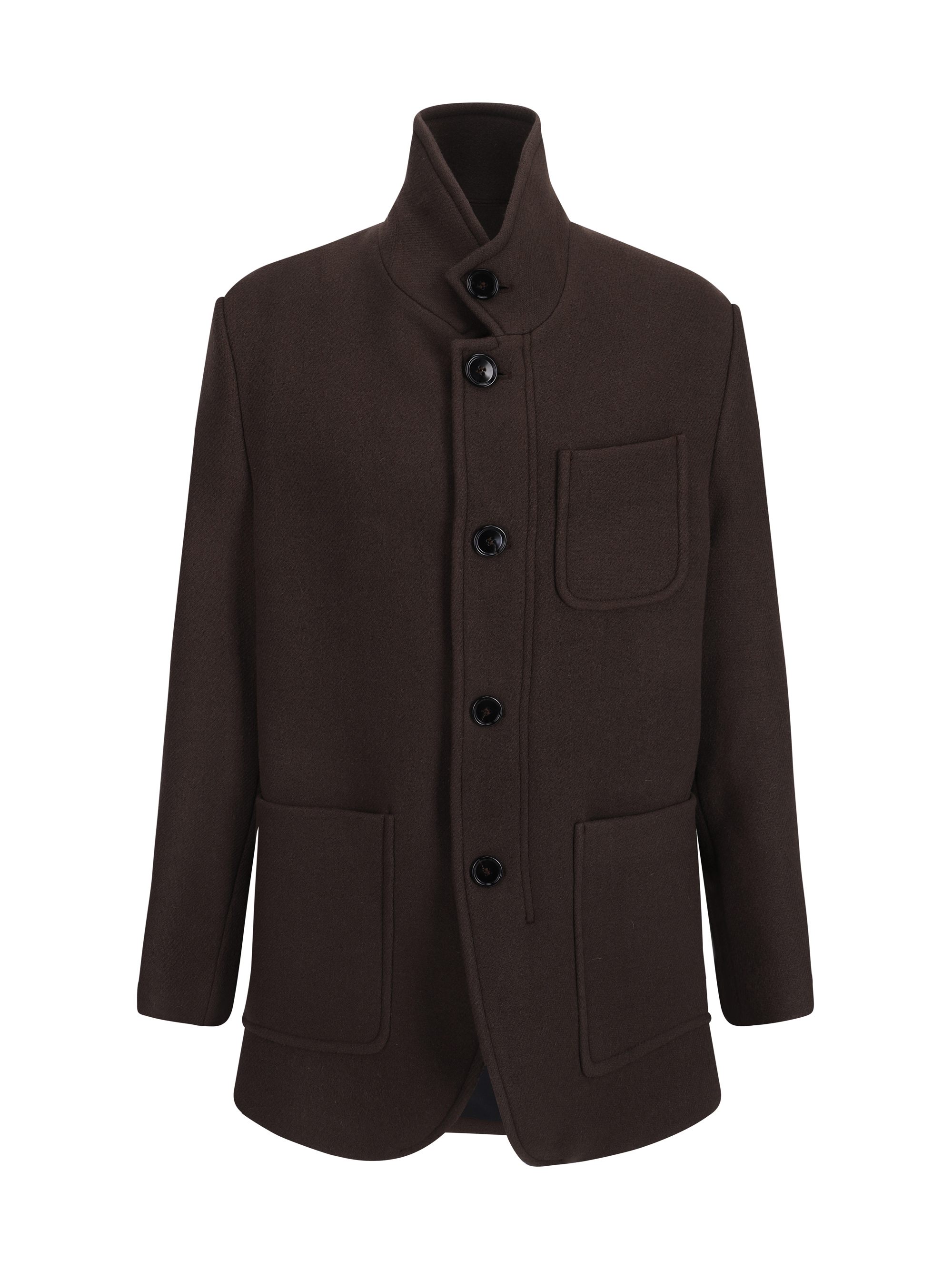 Shop Ami Alexandre Mattiussi Coat In Dark Coffee