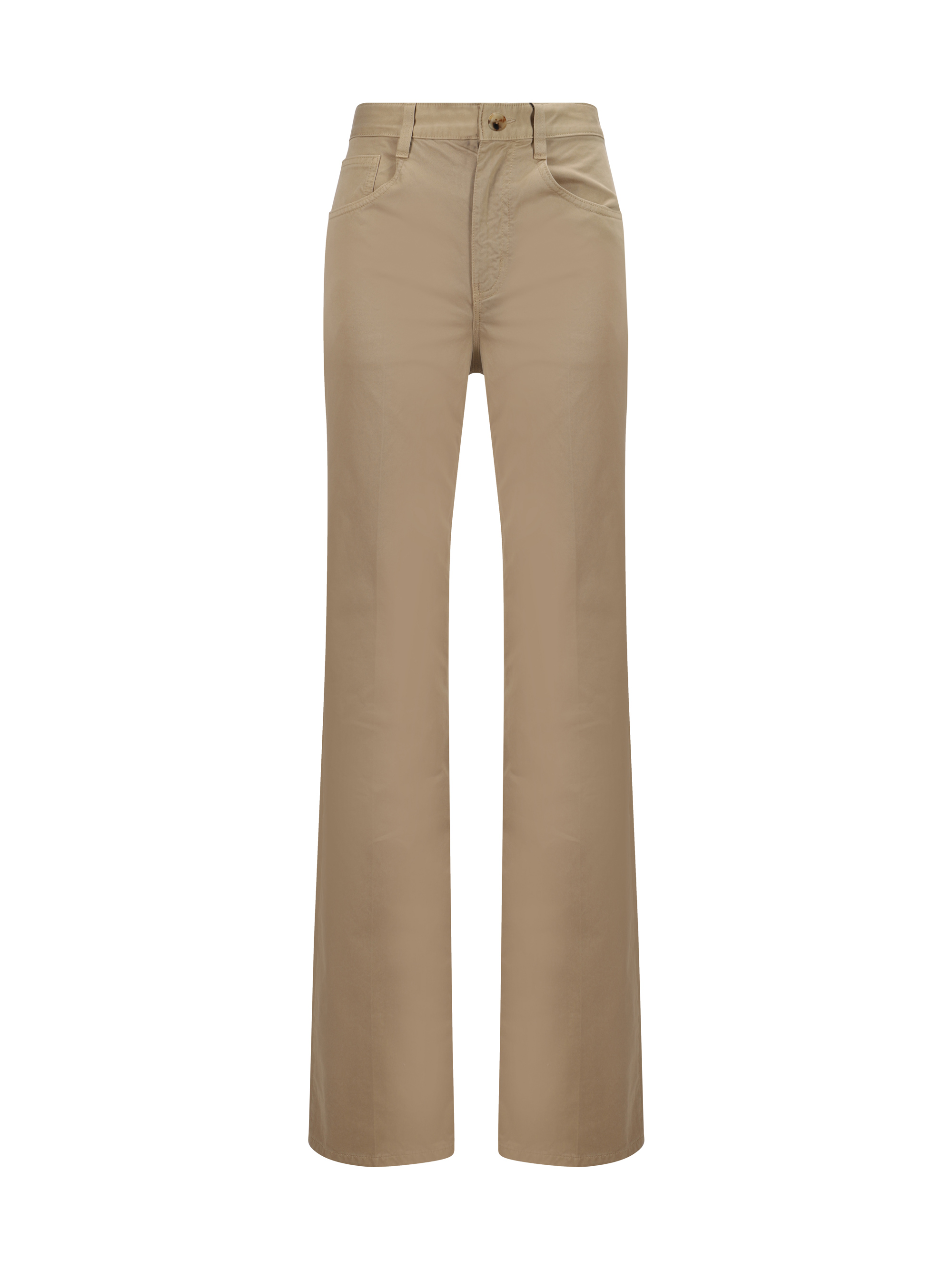 Shop Saint Laurent Denim Pants In Safari Beige