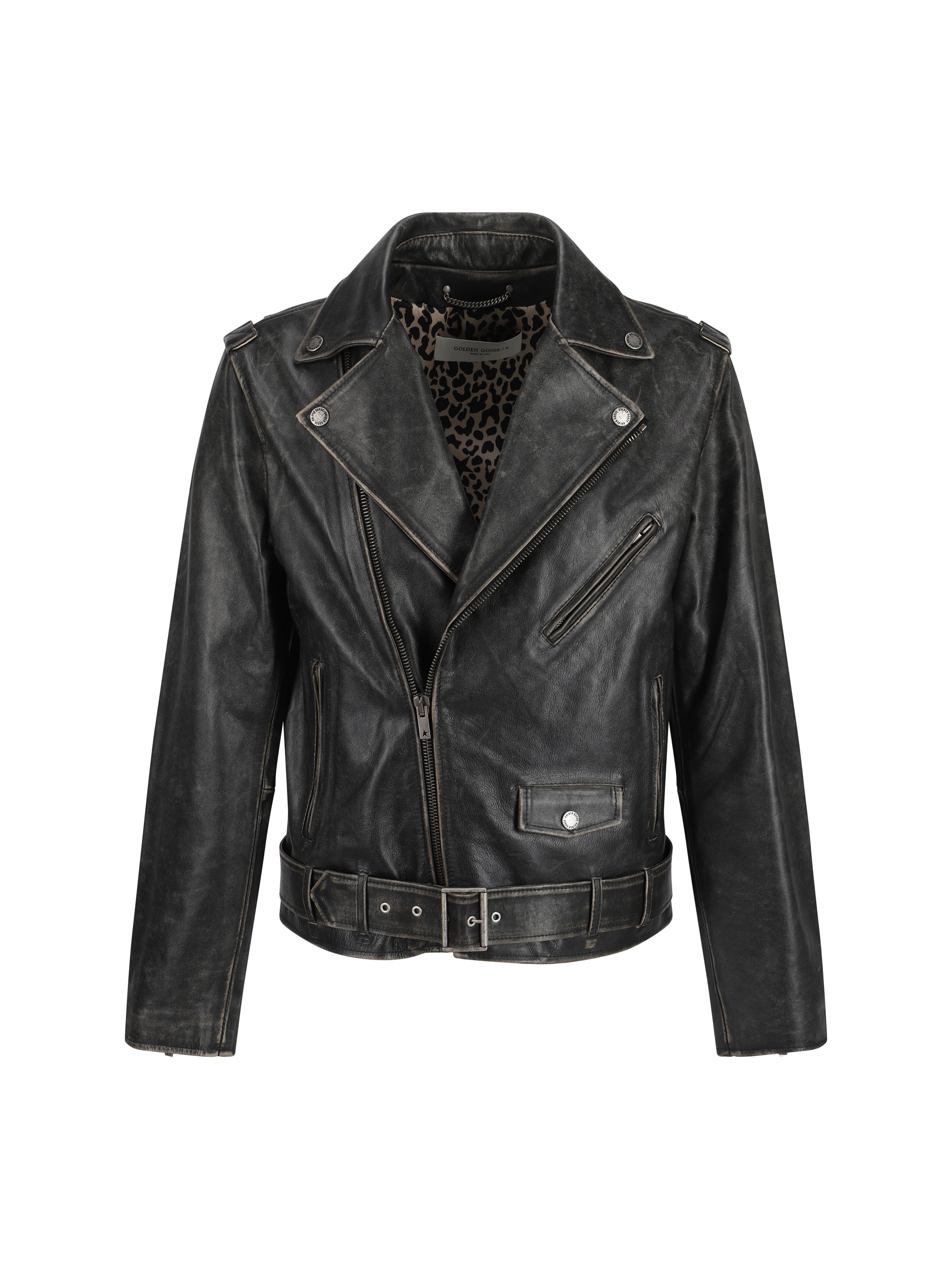 Shop Golden Goose Golden Biker Jacket In Black