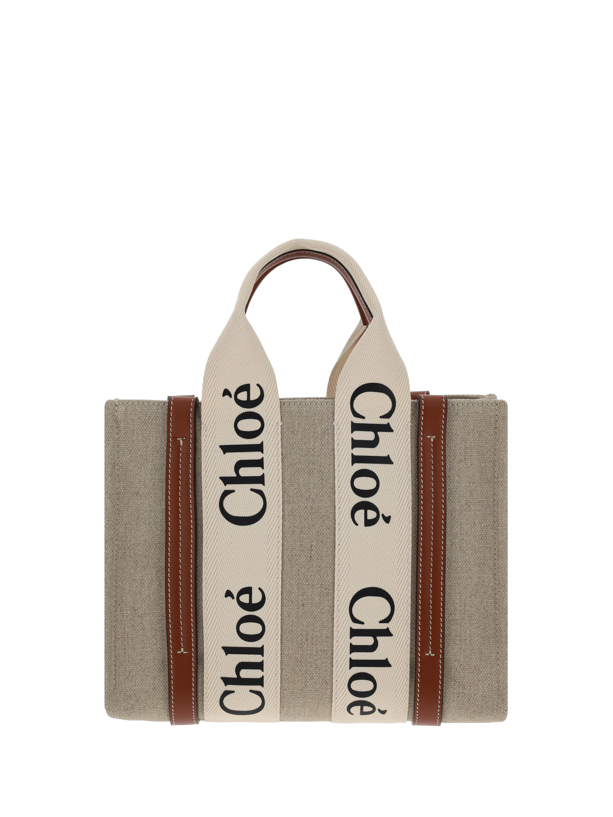 Chloé Woody Handbag In White/brown