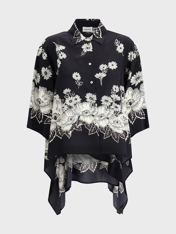 Asymmetric Floral print Shirt