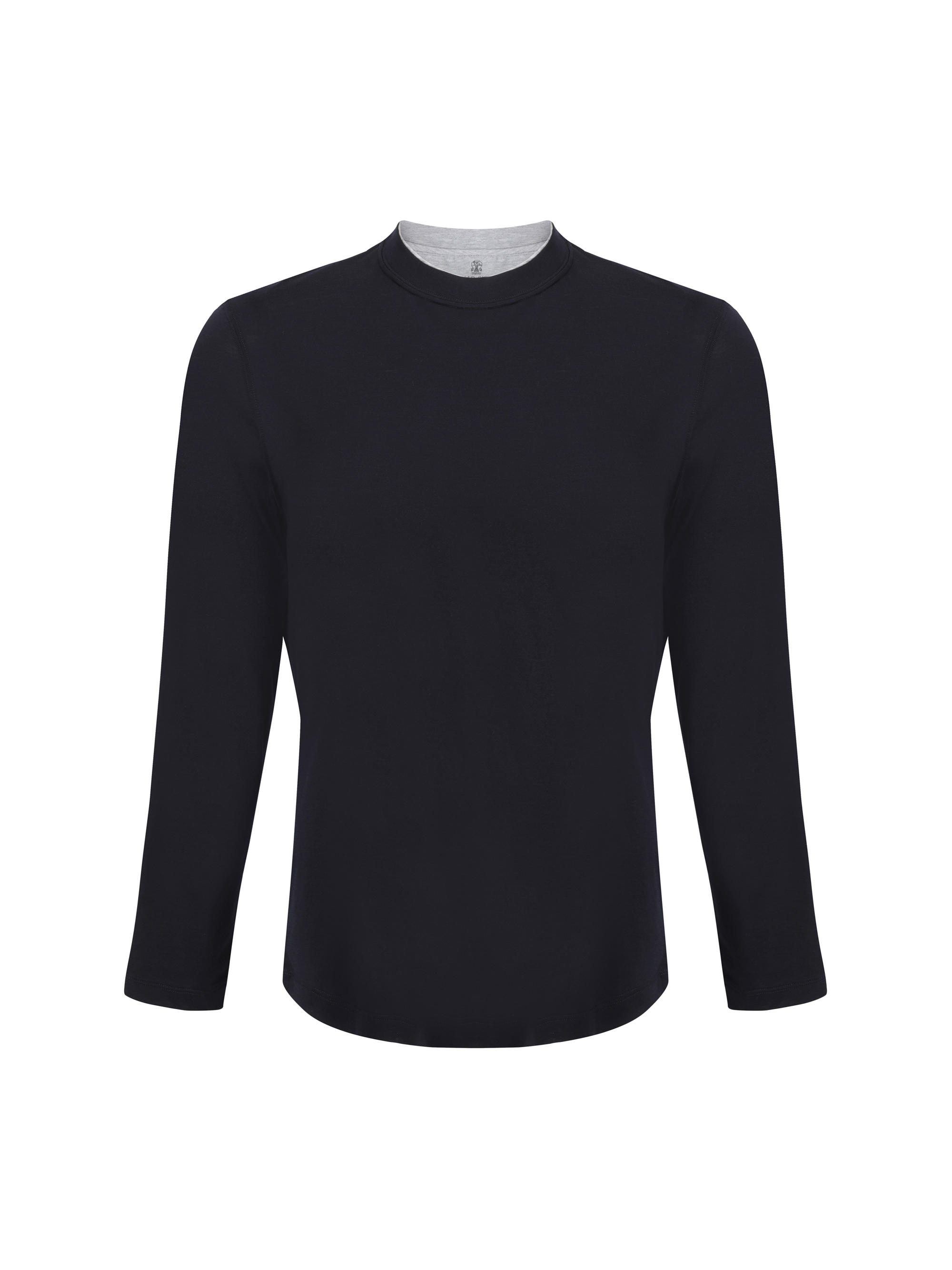 Shop Brunello Cucinelli Long Sleeve Jersey In Navy+grigio