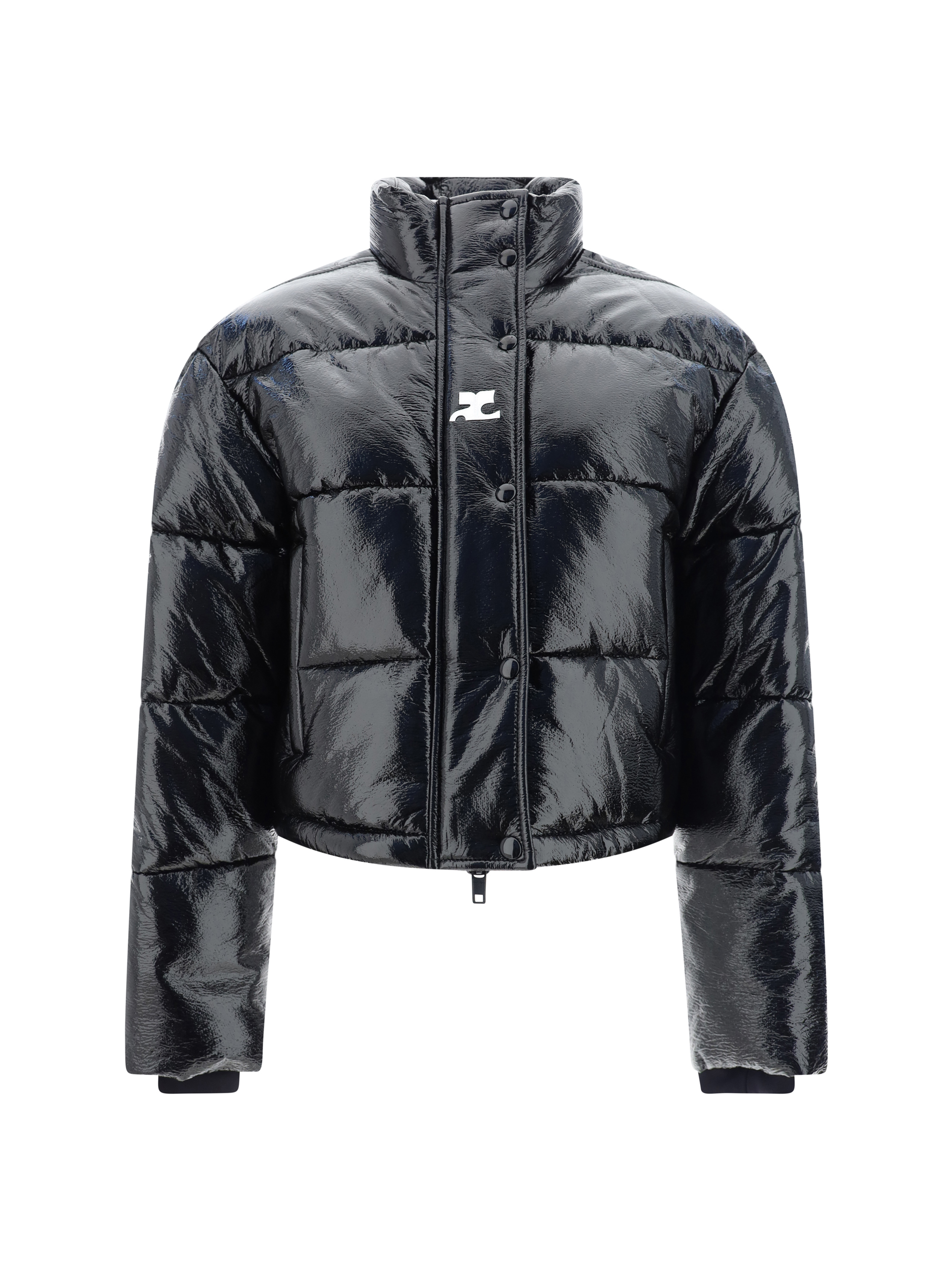 Courrèges Courreges Woman Puffer Black Size M Viscose, Polyurethane, Elastane, Polyamide