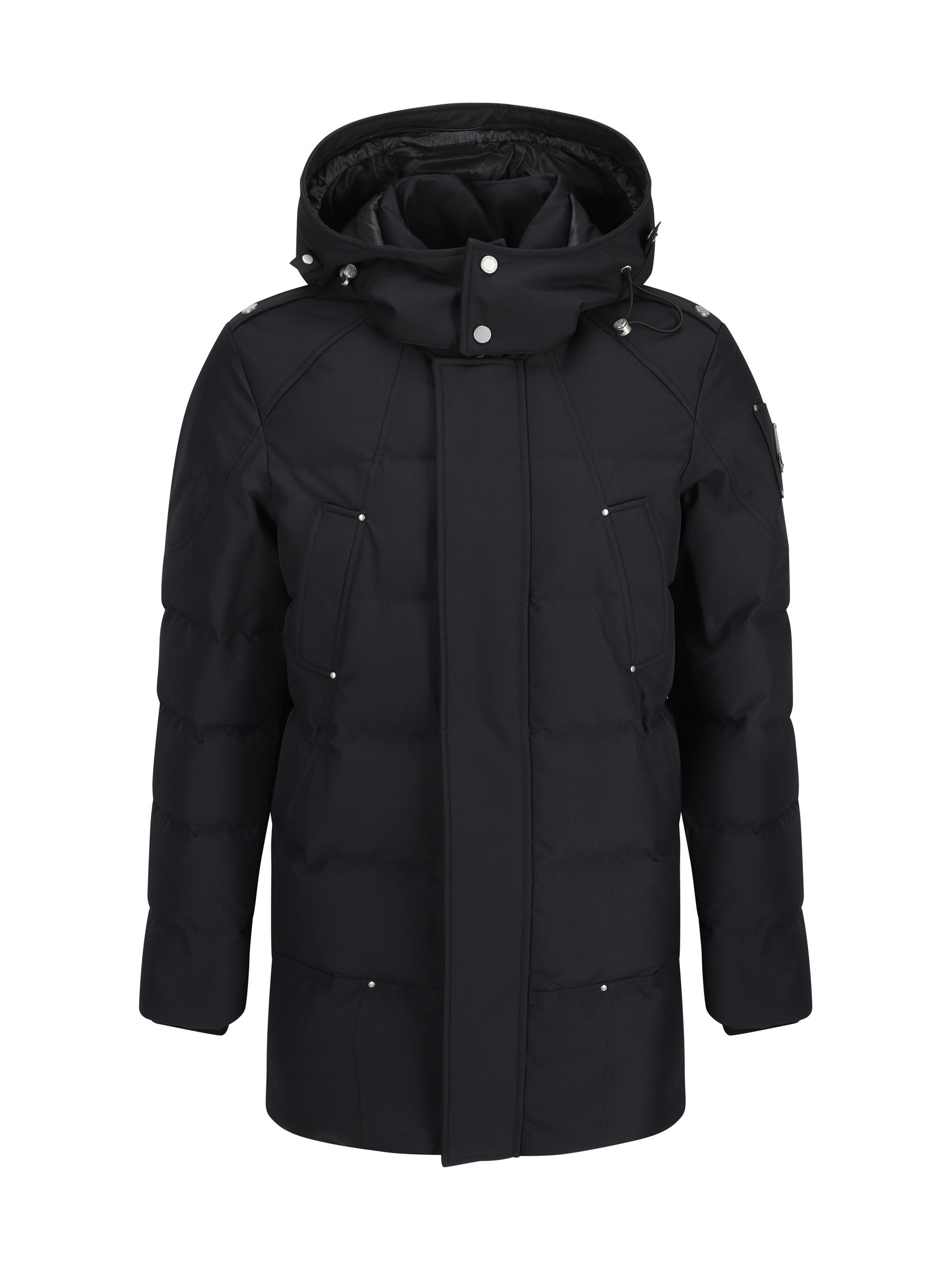 Shop Moose Knuckles Cloud Down Jacket In Blk W/blk Sh