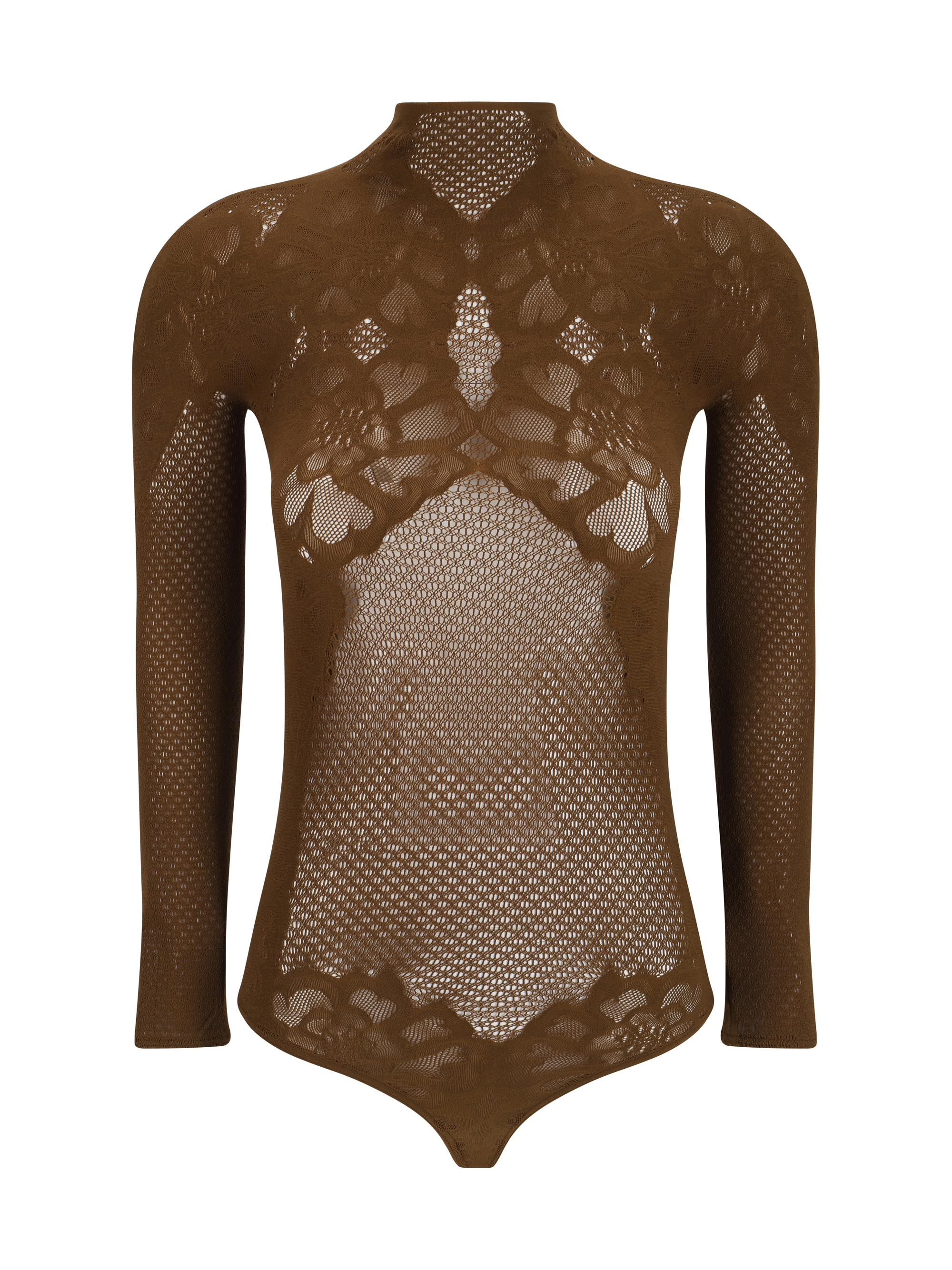 Shop Wolford Lace Tattoo Body In Tobacco Leaves