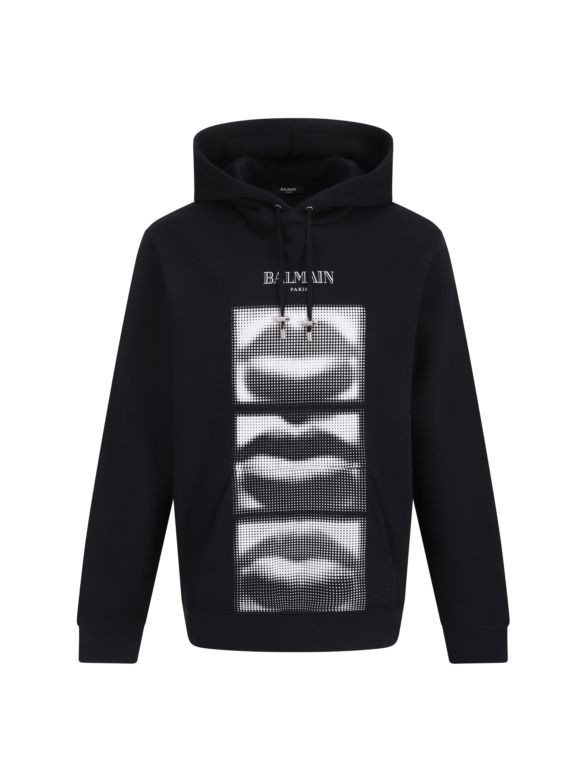 Shop Balmain Lips Hoodie In Eab Noir/blanc