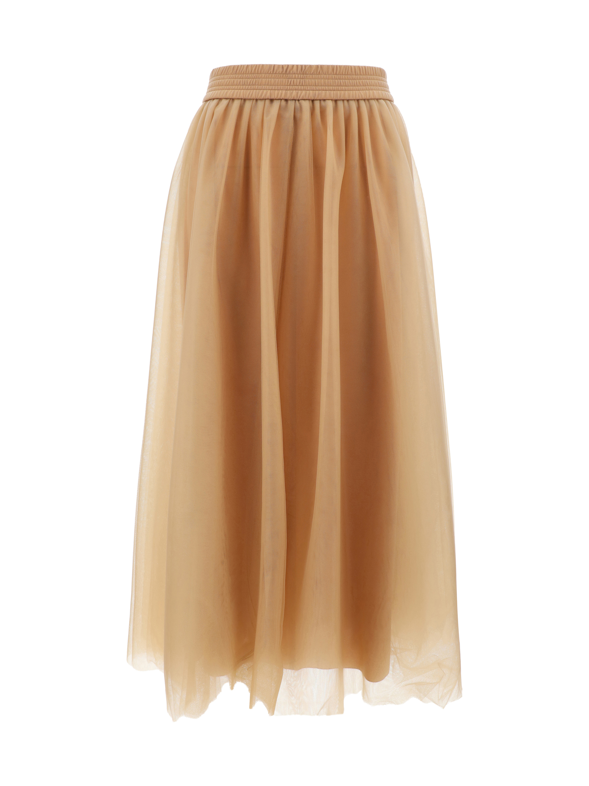 Shop Fabiana Filippi Long Skirt In Cammello