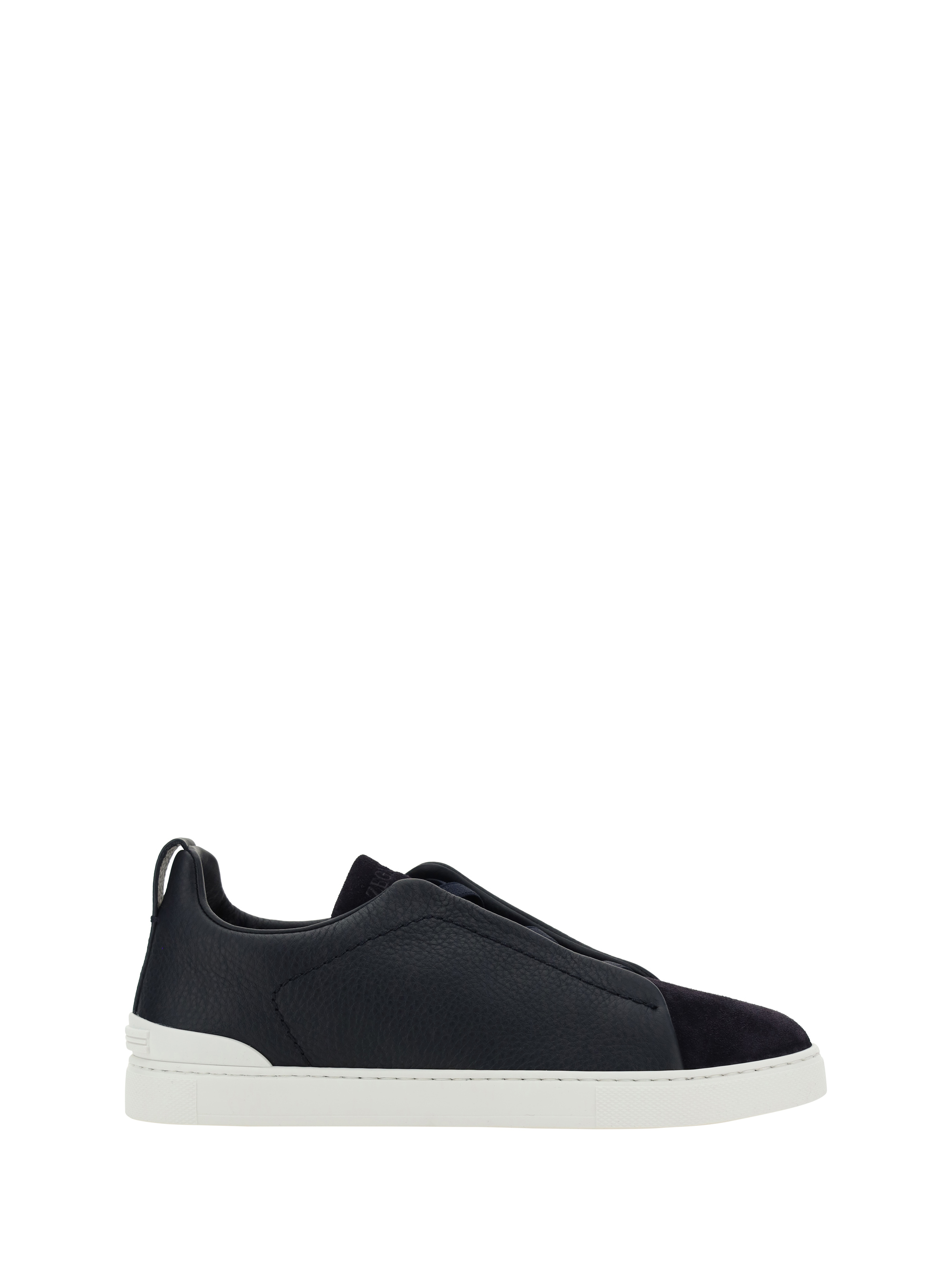 Shop Zegna Low Top Sneakers In Blue Navy Unito