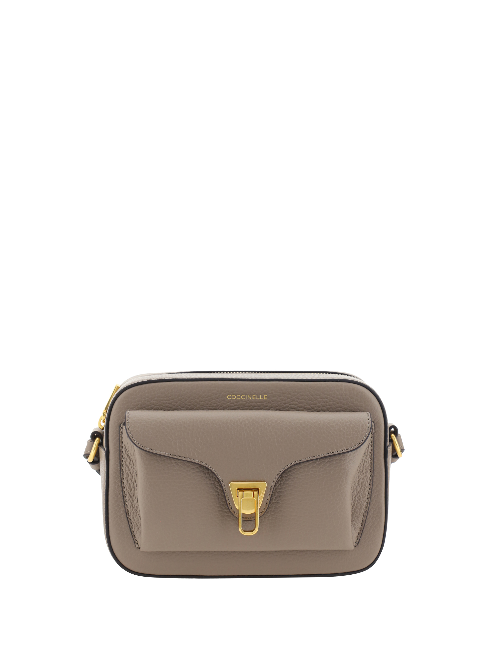 Shop Coccinelle Beat Soft Shoulder Bag In Warm Taupe