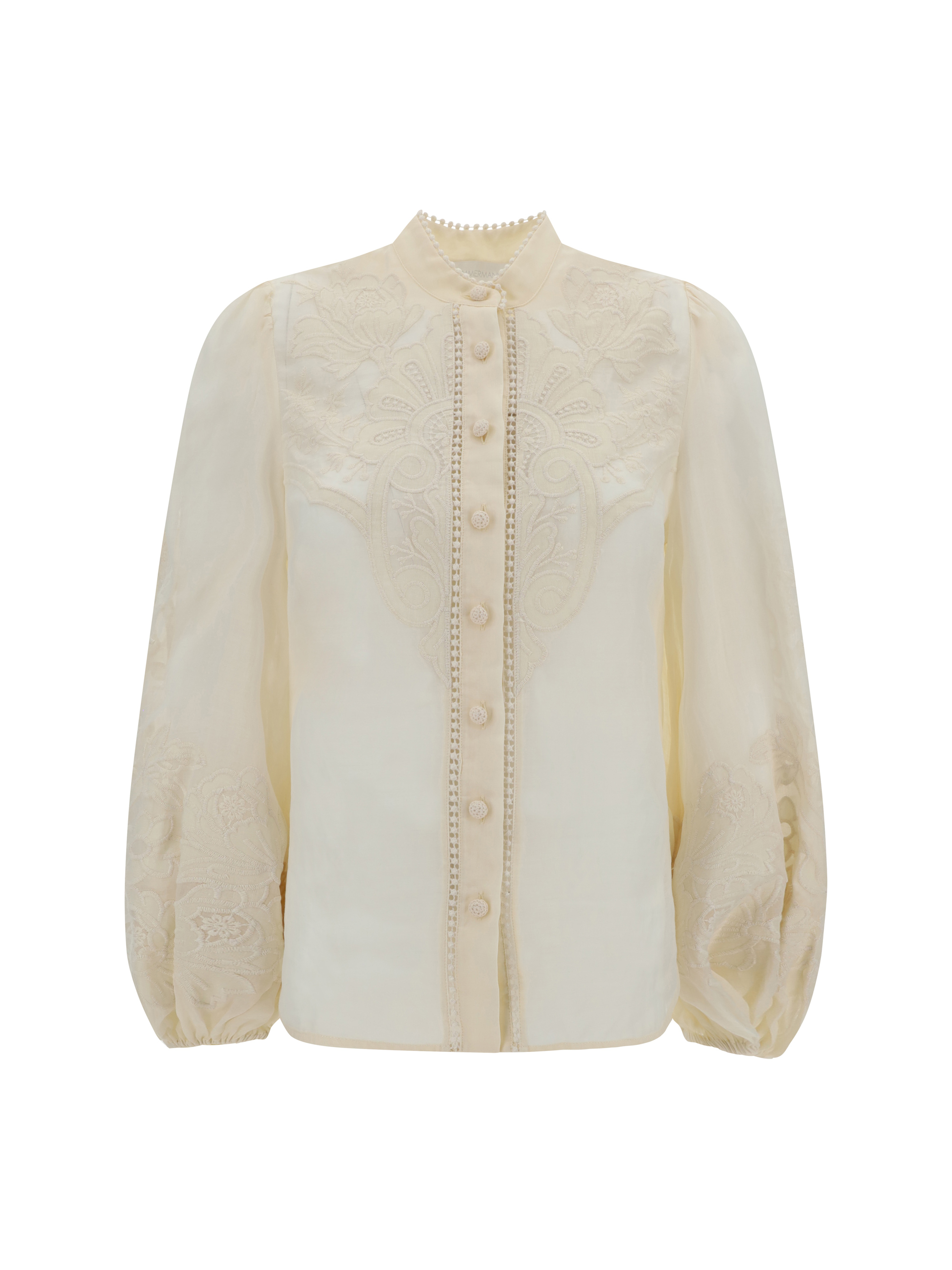 Shop Zimmermann Ottie Shirt In Cream