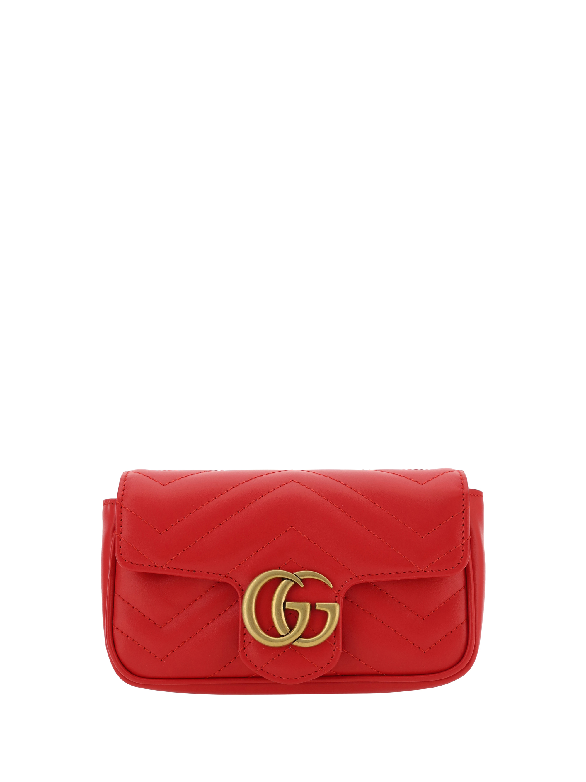 GG Marmont Mini Leather Shoulder Bag in Red - Gucci