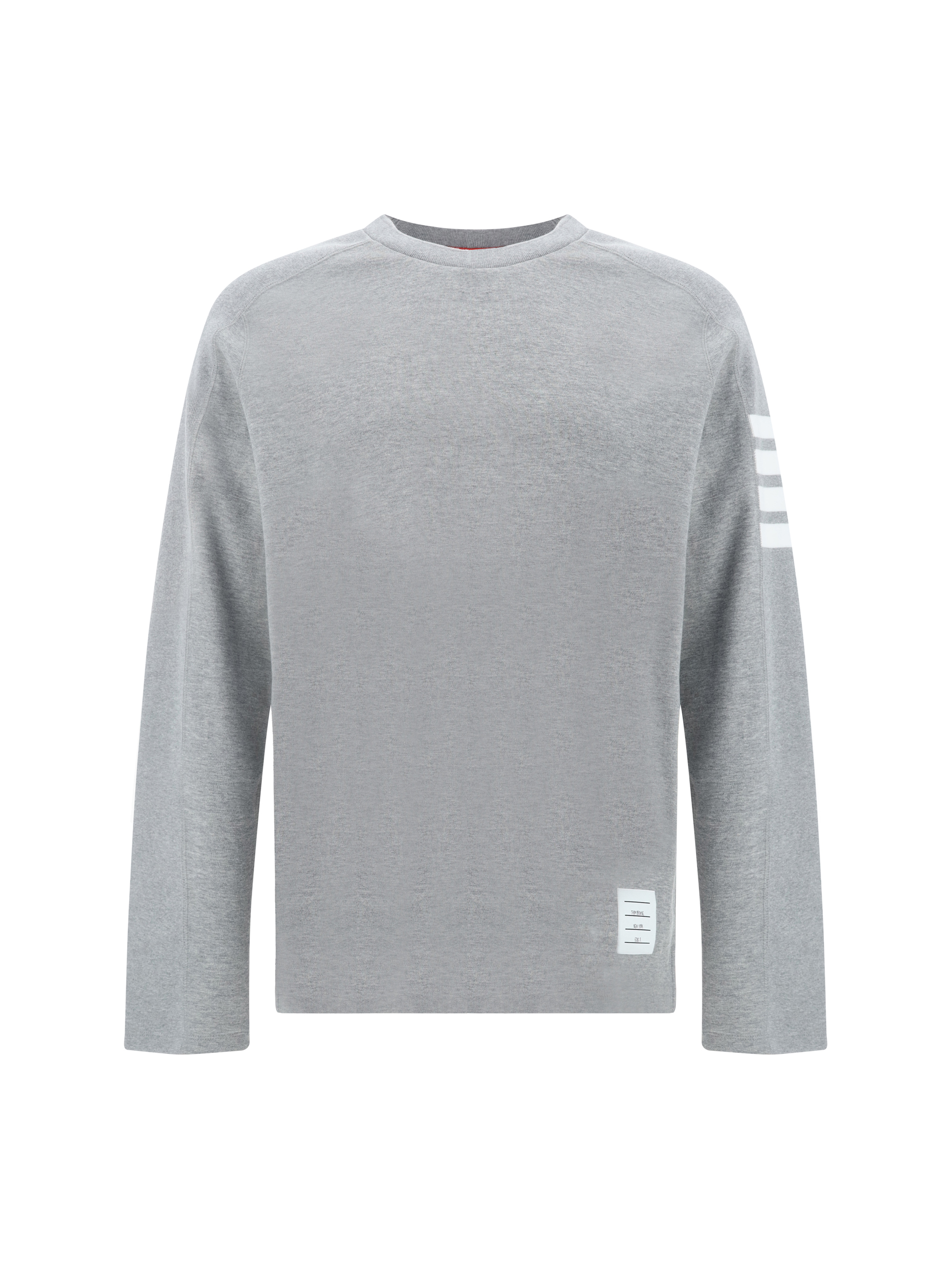 Shop Thom Browne Long Sleeve Jersey In Lt Grey