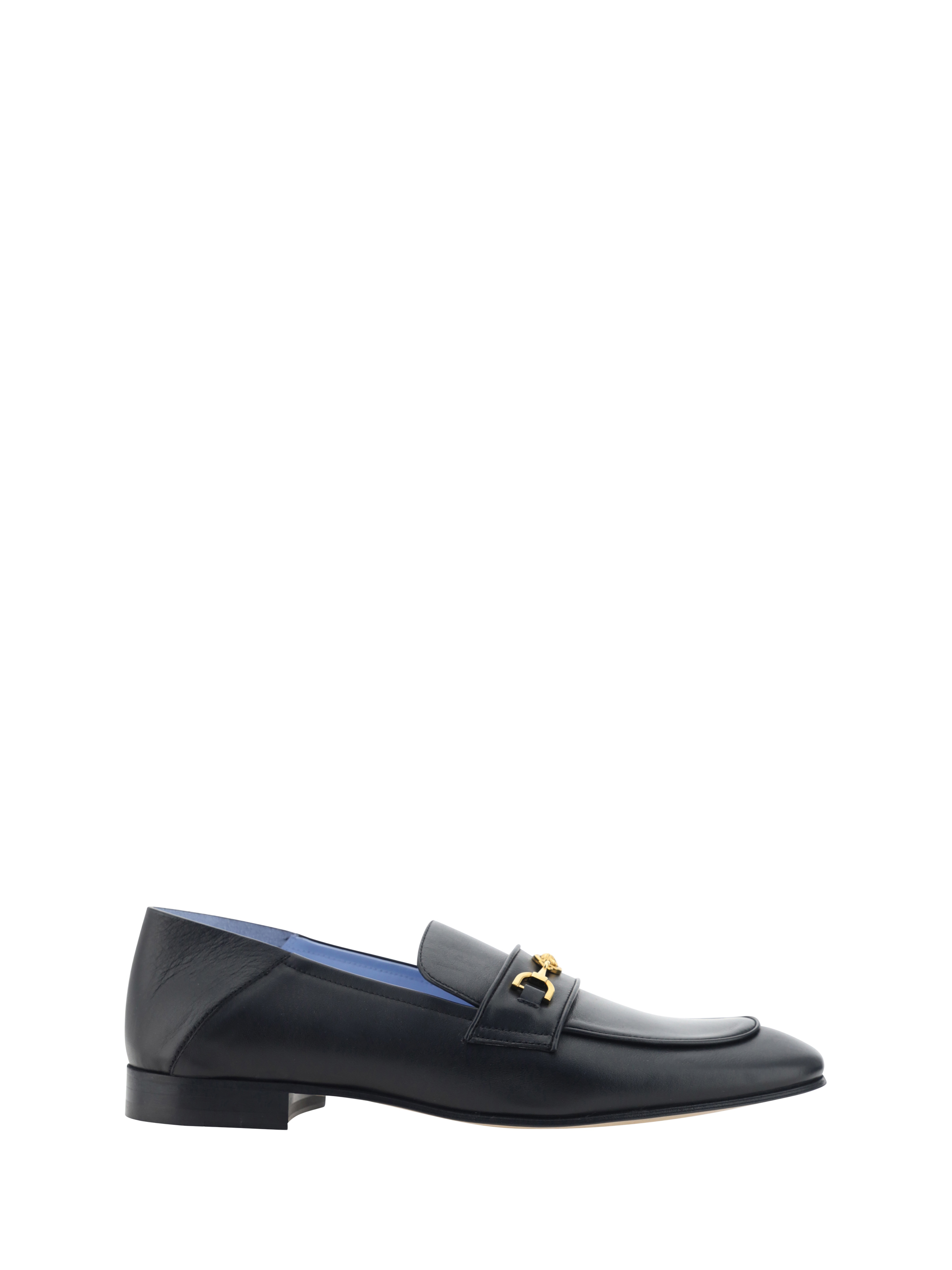 Shop Versace Loafers In Black- Gold