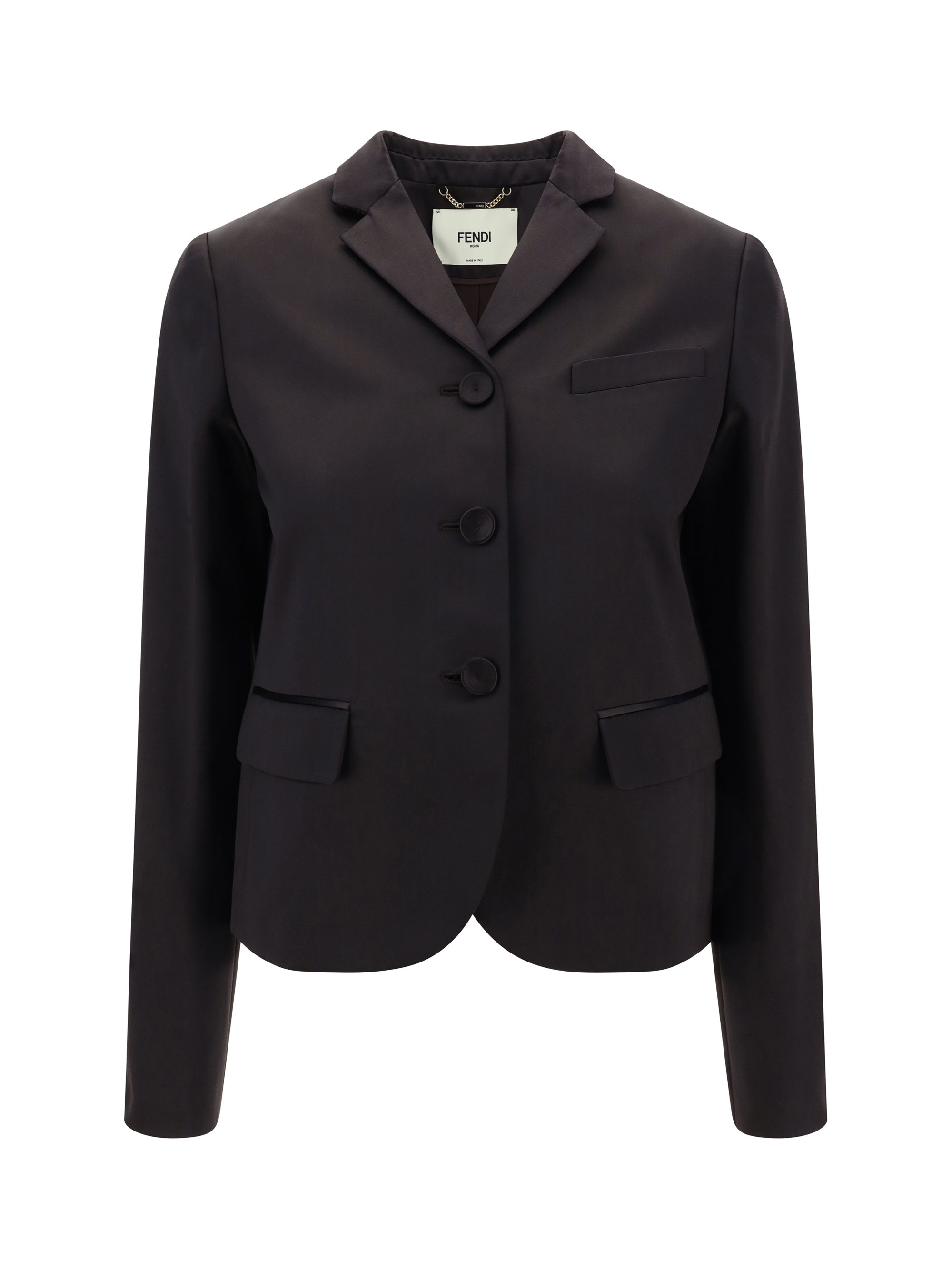 Shop Fendi Blazer Jacket In Ebano