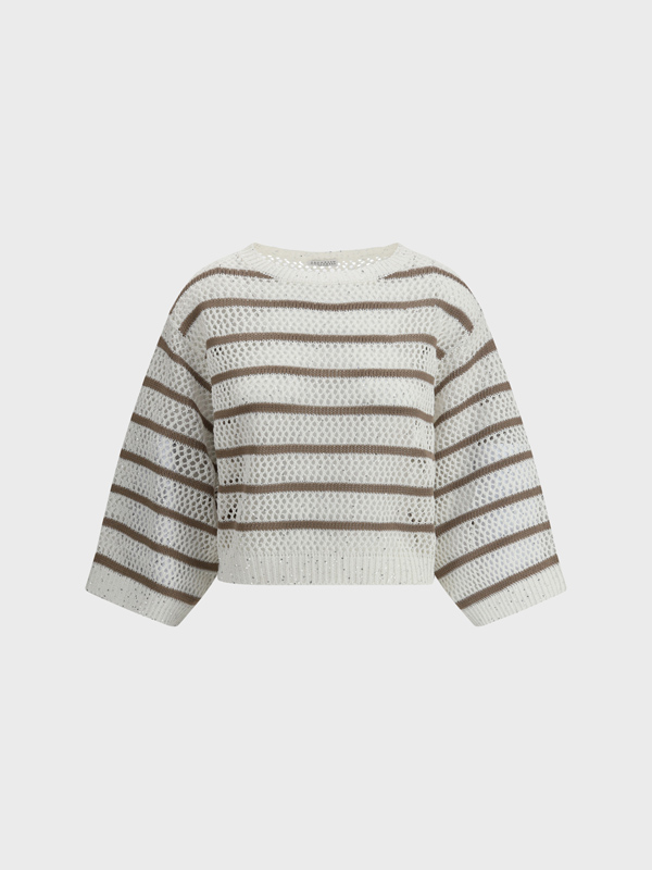 Sweater in perforated knit