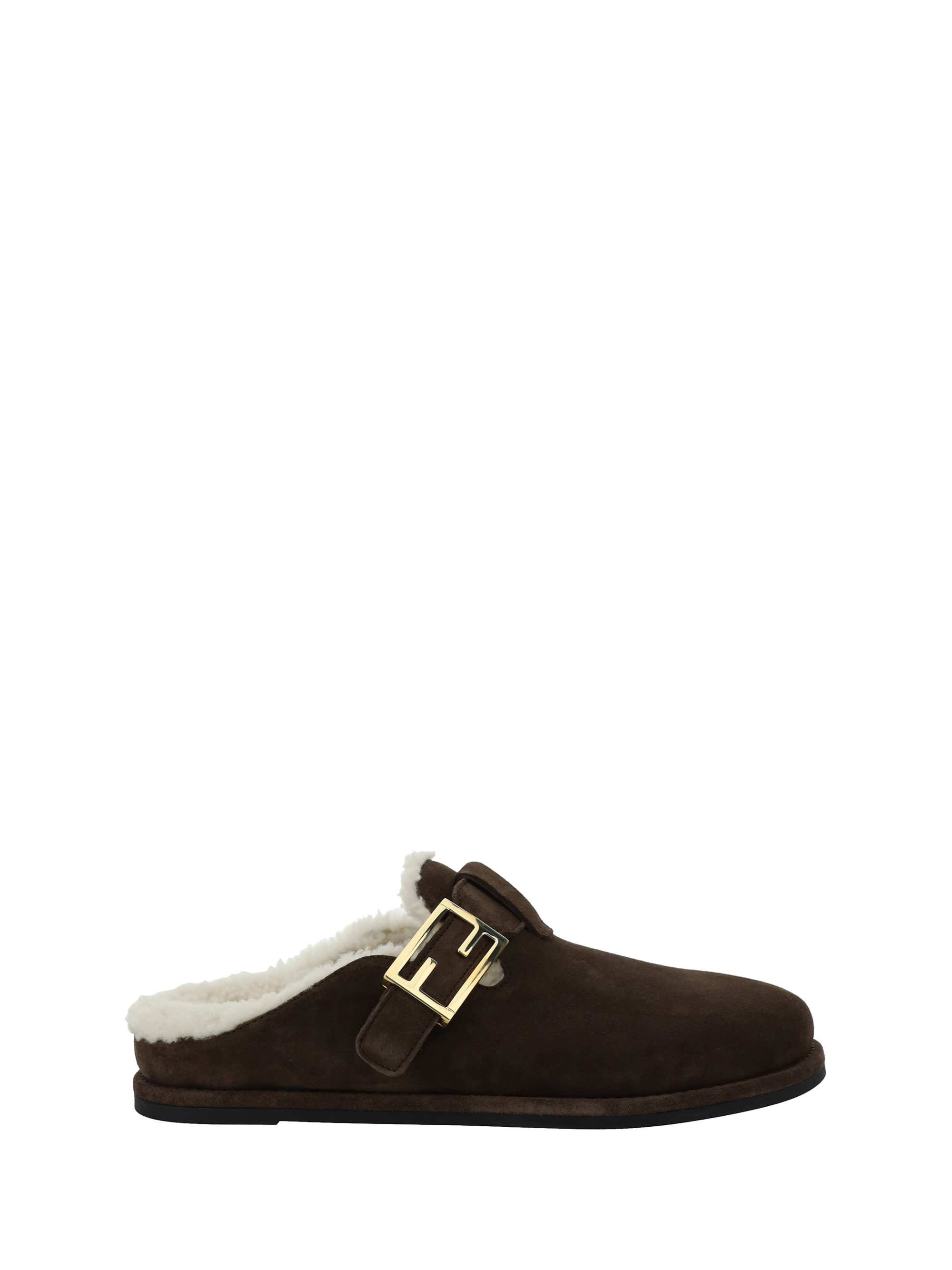 Shop Fendi Mules In Mogano+latte