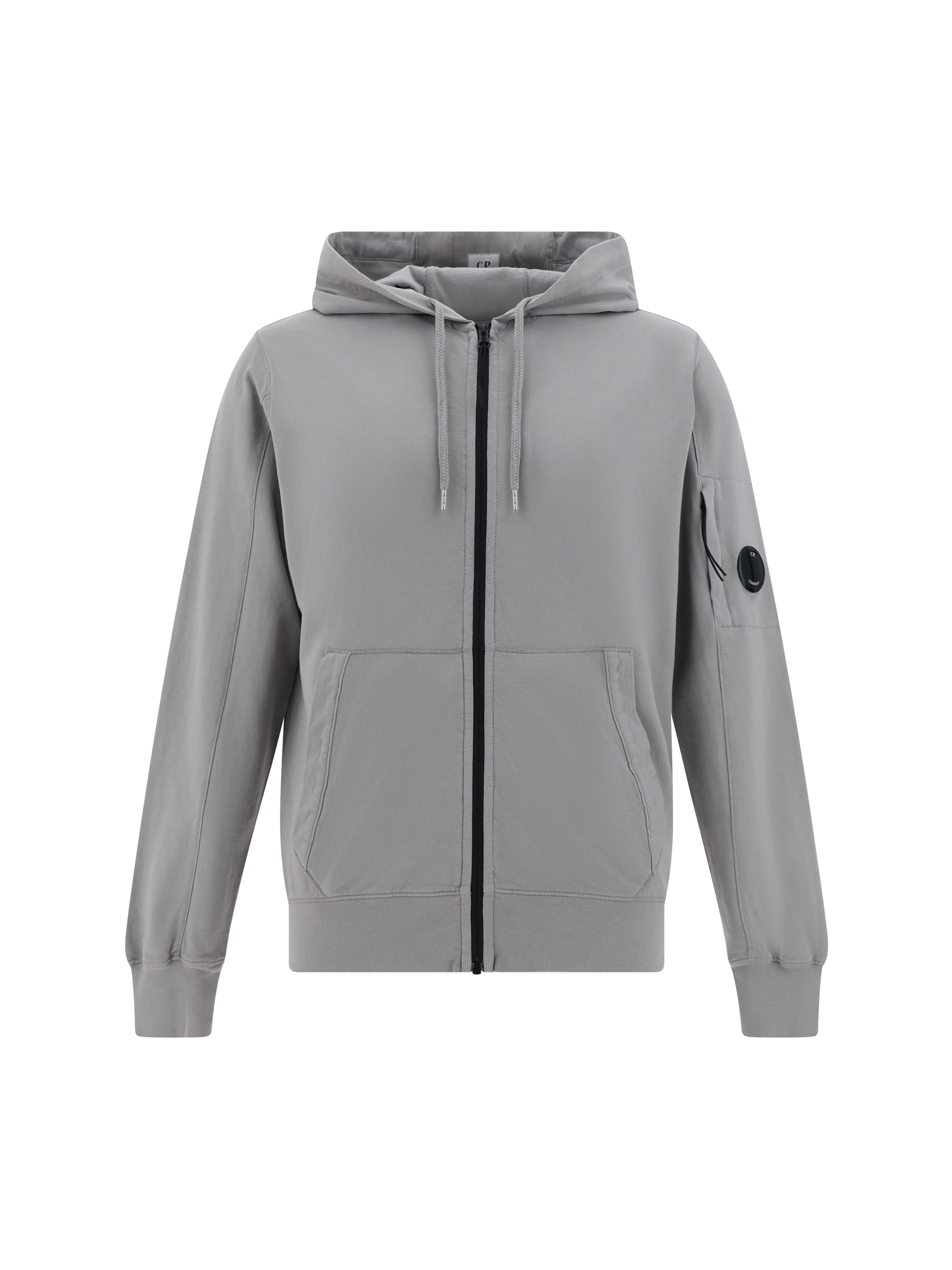 Shop C.p. Company Hoodie In Drizzle Grey