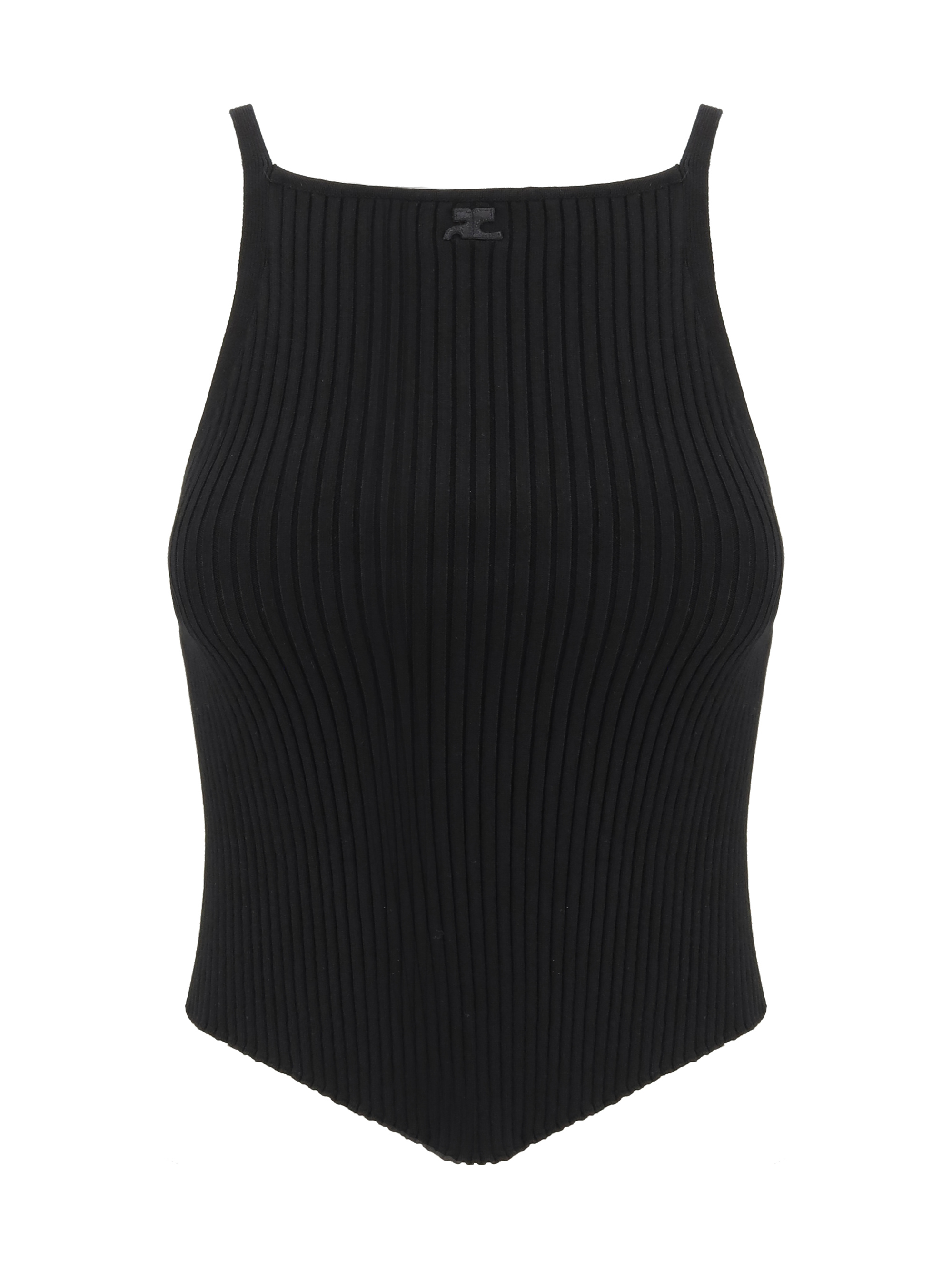 Courrèges Courreges "ribbed Knit Holistic Top In Brown